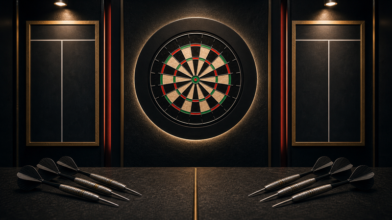 Darts matches end in a draw featured image with balanced score panels