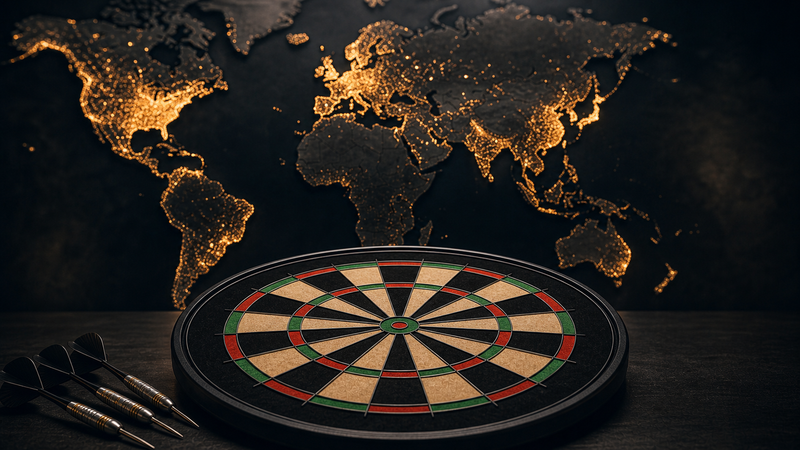 Where darts is most popular featured image with global darts map concept