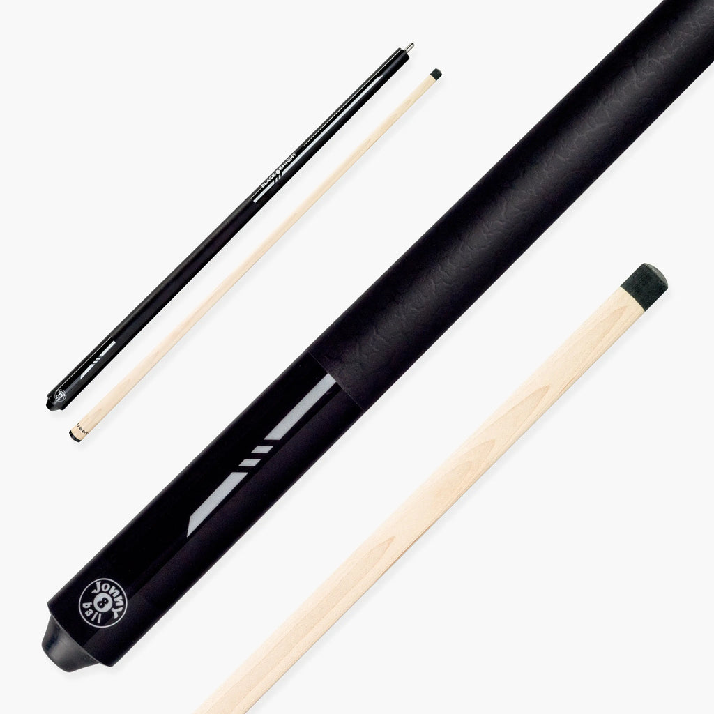 Jonny 8 Ball black American pool break cue Cue + Case