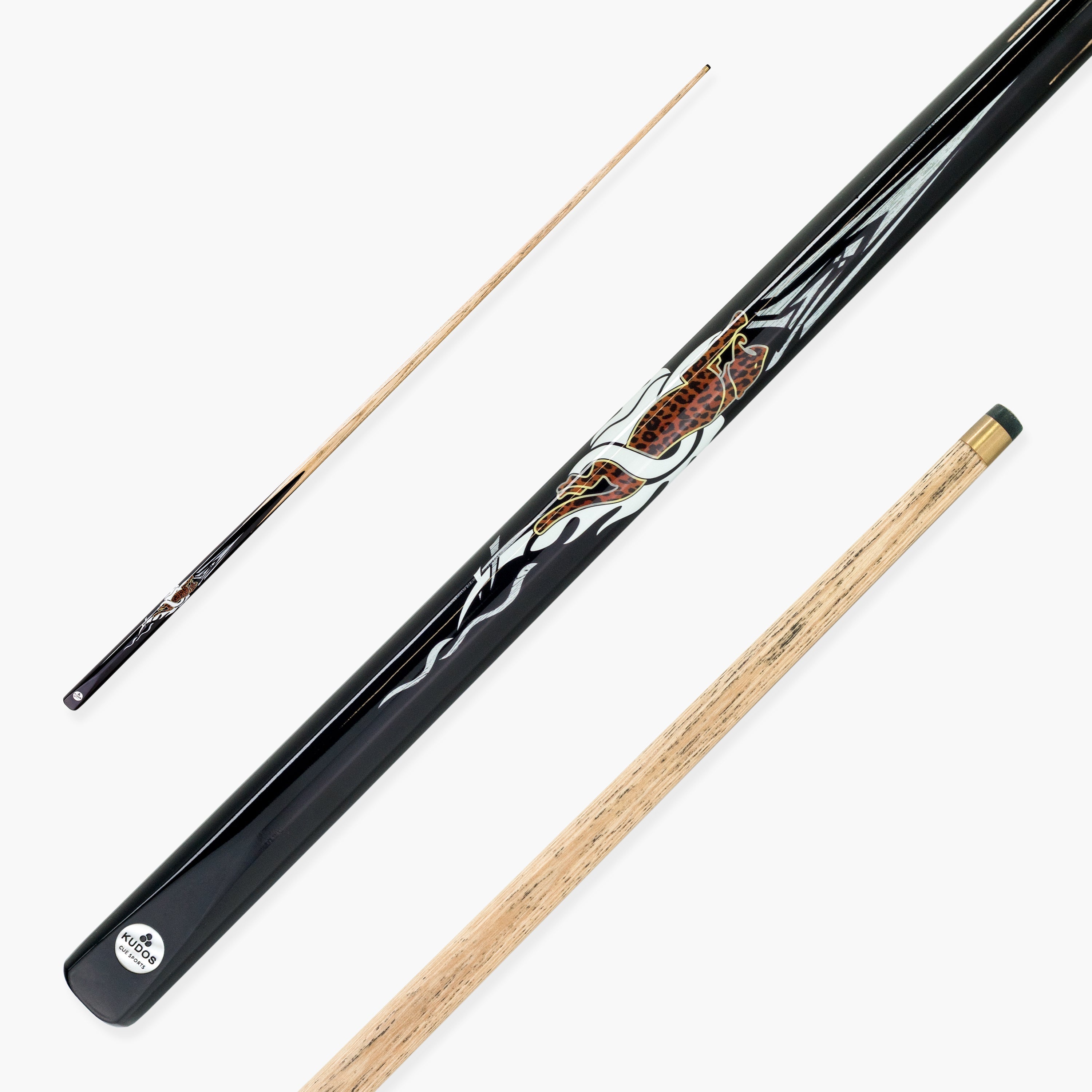 Kudos Flaming Tiger 57-inch one-piece pool cue Cue + Case