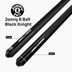 Jonny 8 Ball black American pool break cue Cue + Case