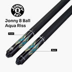 Jonny 8 Ball Aqua Riss American pool break jump cue Cue + Case