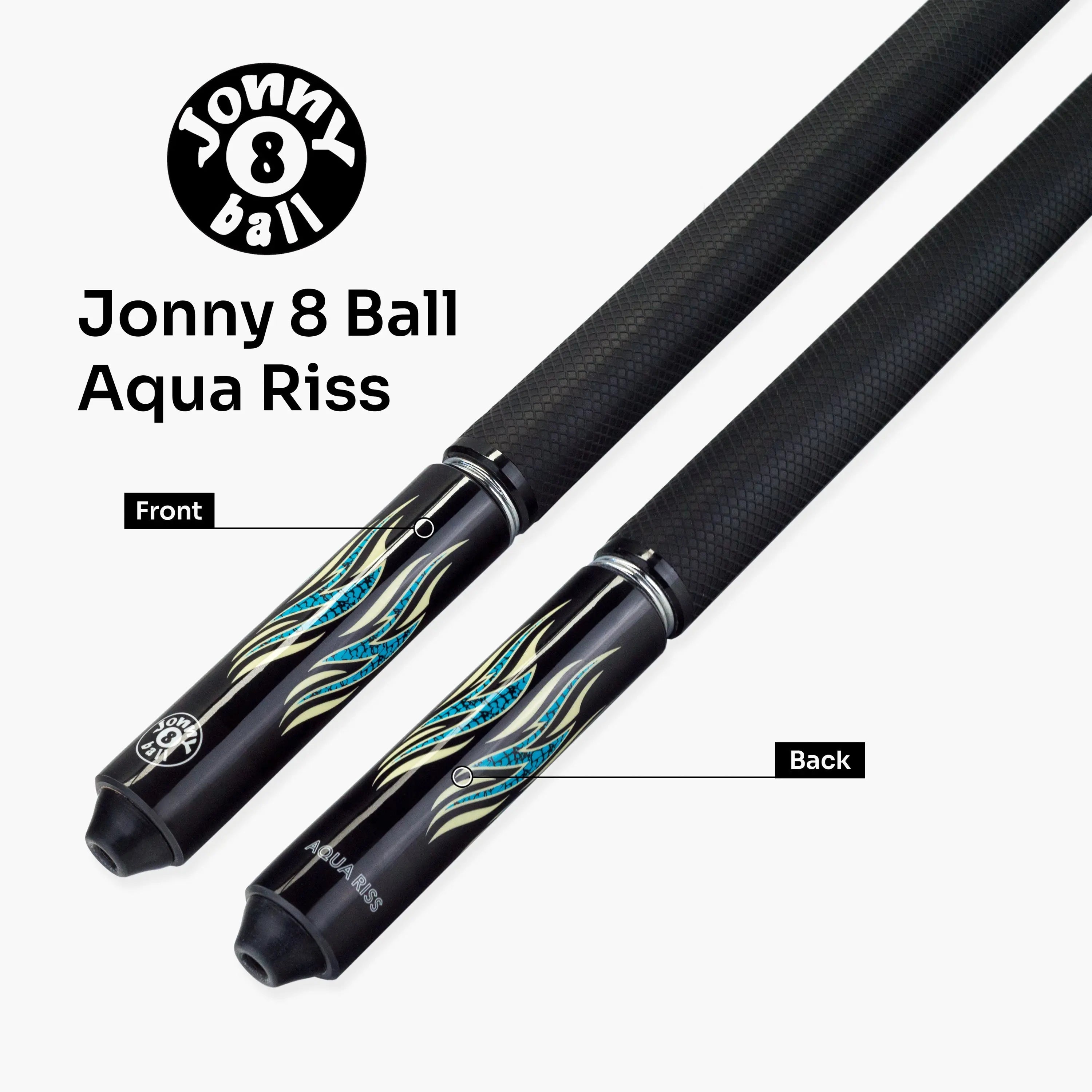 Jonny 8 Ball Aqua Riss American pool break jump cue Cue + Case