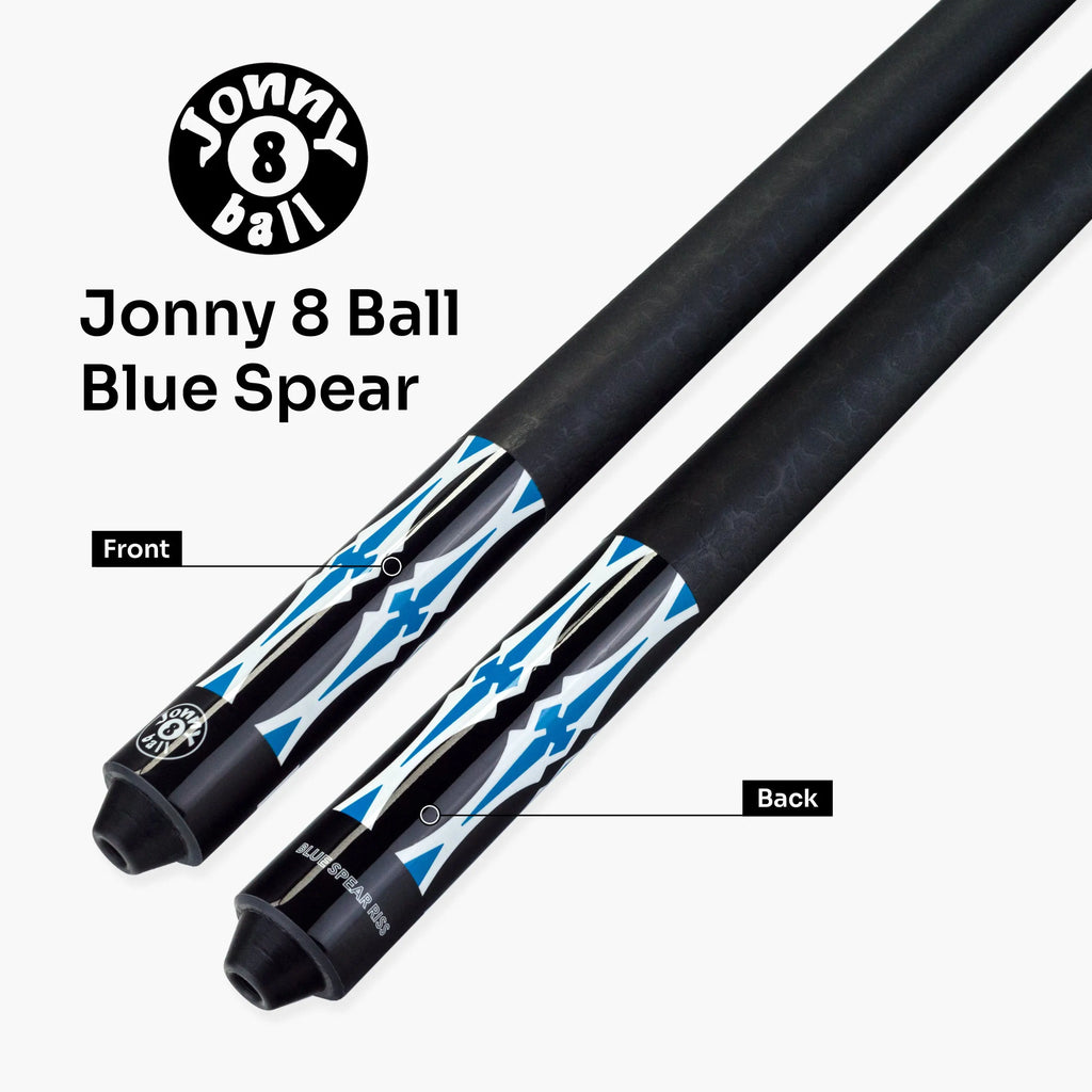 Jonny 8 Ball black American pool break cue Cue + Case