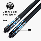 Jonny 8 Ball black American pool break cue Cue + Case