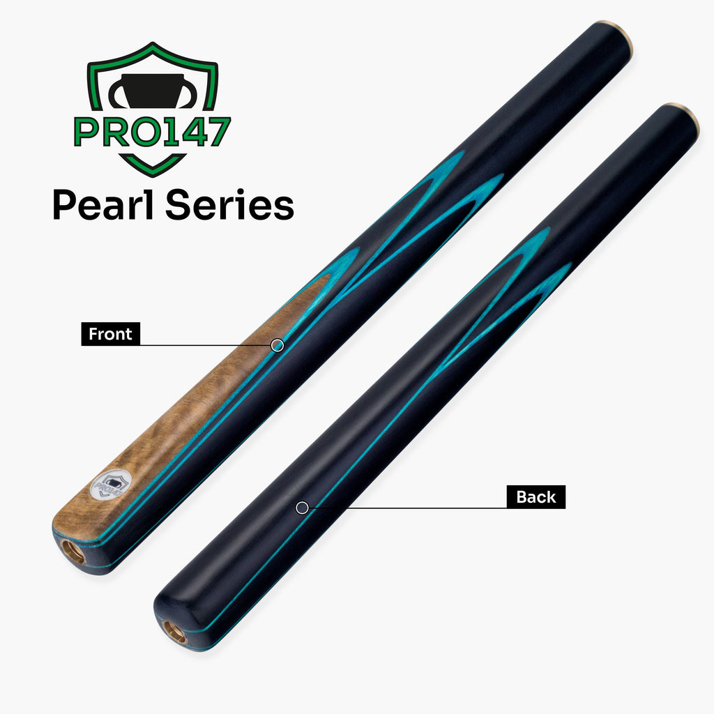 PRO147 Pearl Series Blue Burl 3/4 cue Cue + Case