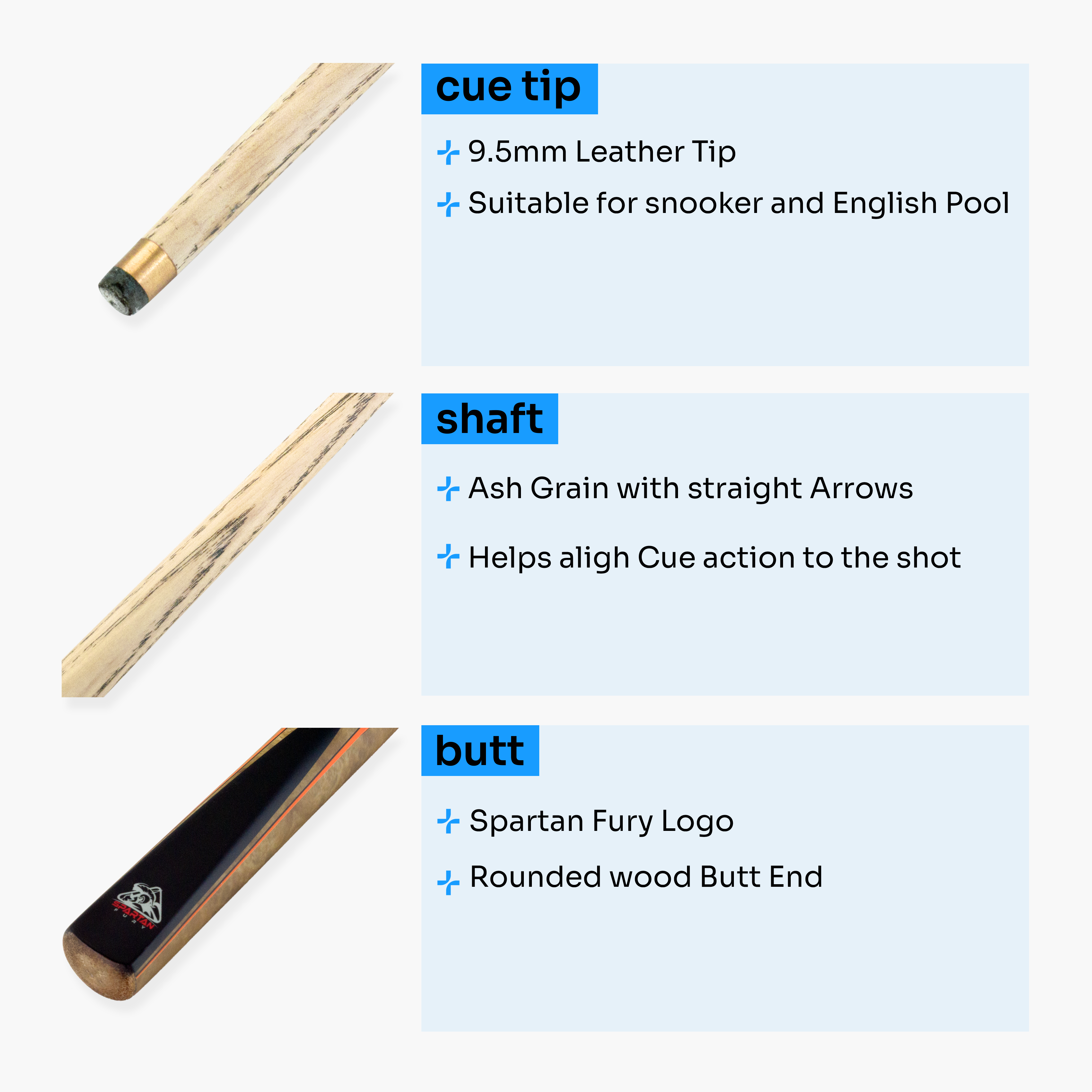 Spartan Fury Conquest cue and soft case set Cue + Case