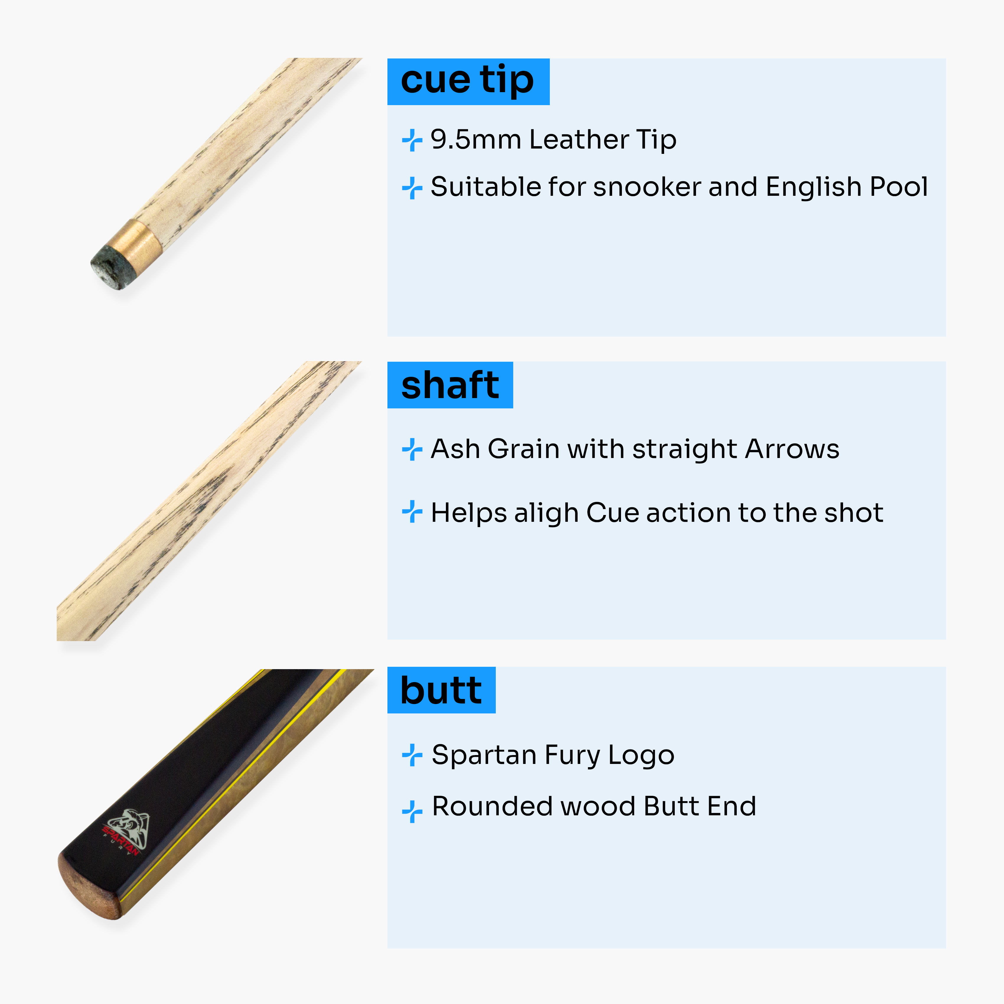 Spartan Fury Conquest cue and soft case set Cue + Case