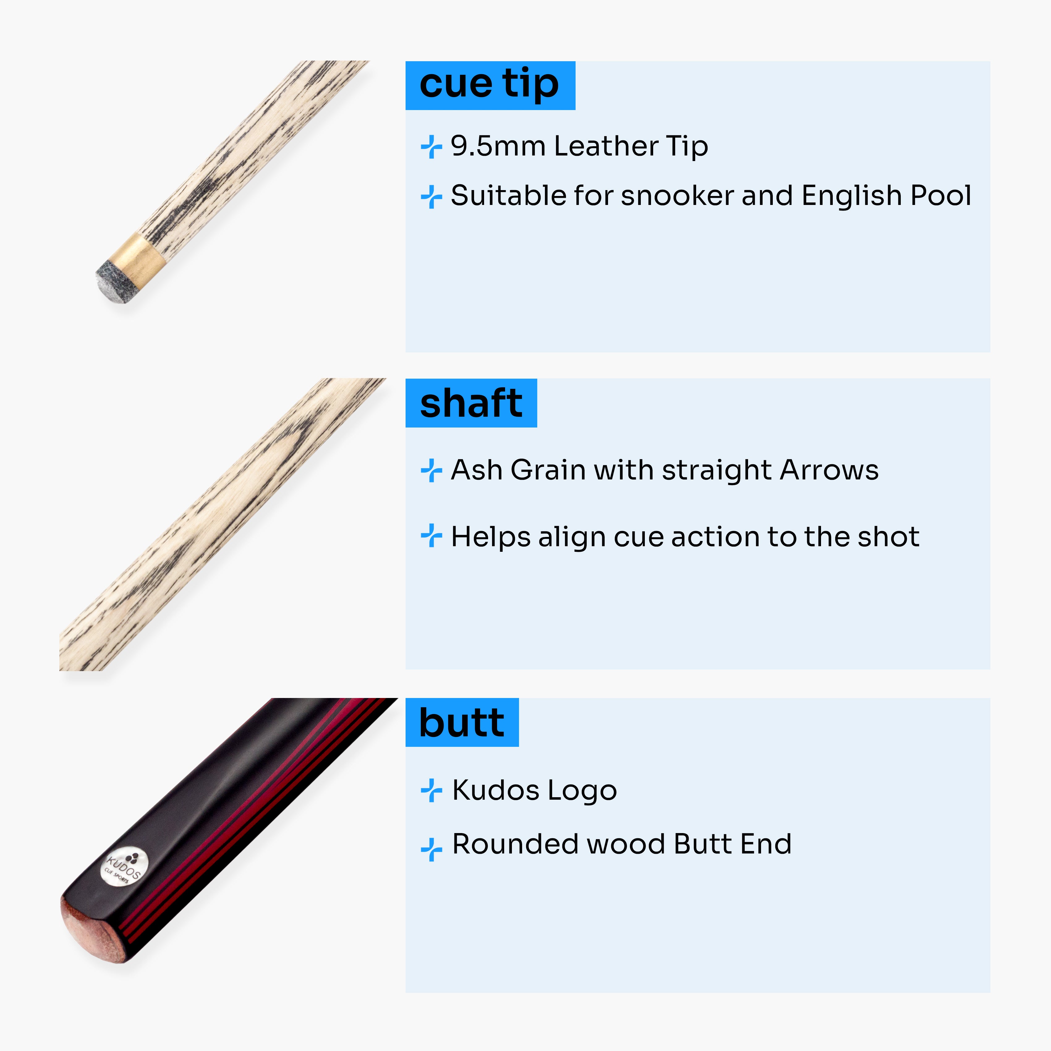 Kudos Diamond 57-inch 2-piece cue Cue + Case