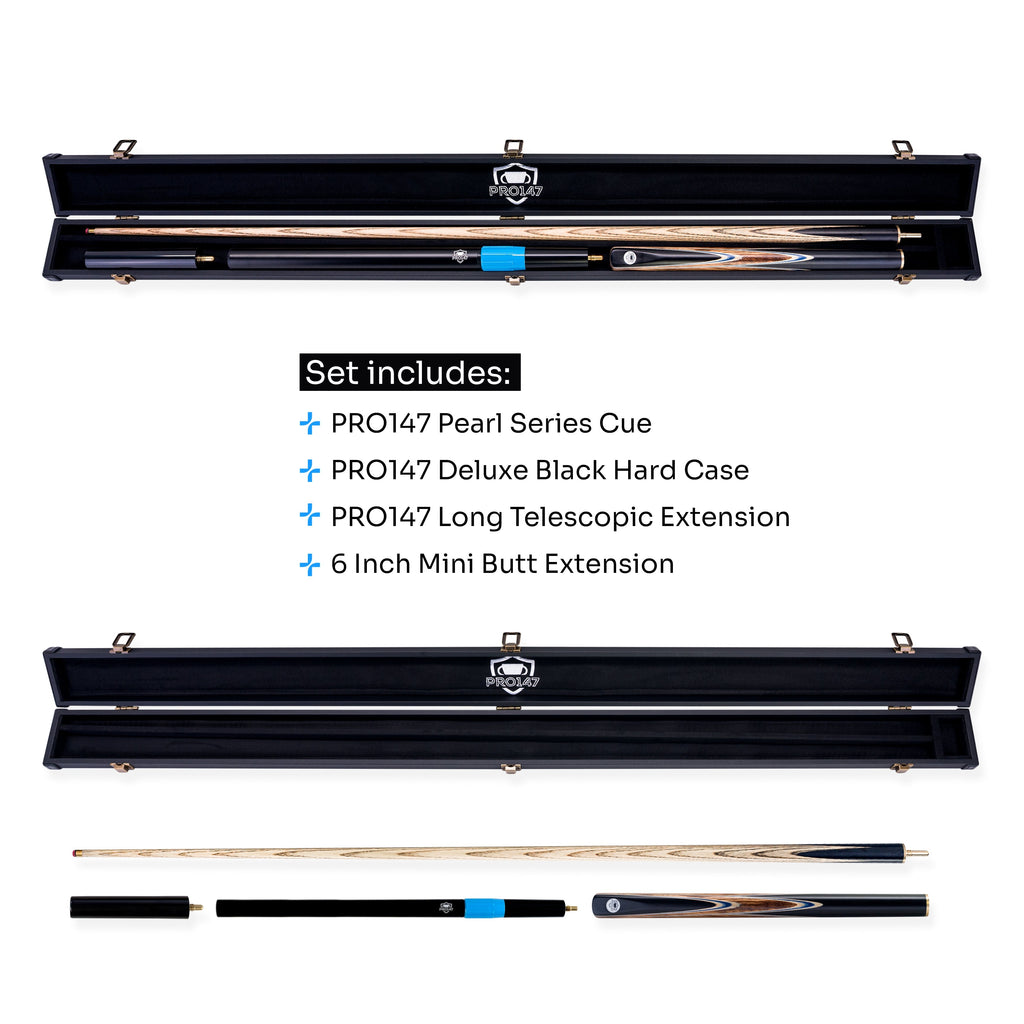 PRO147 Pearl Series Blue Zebra 3/4 cue and case set Cue + Case