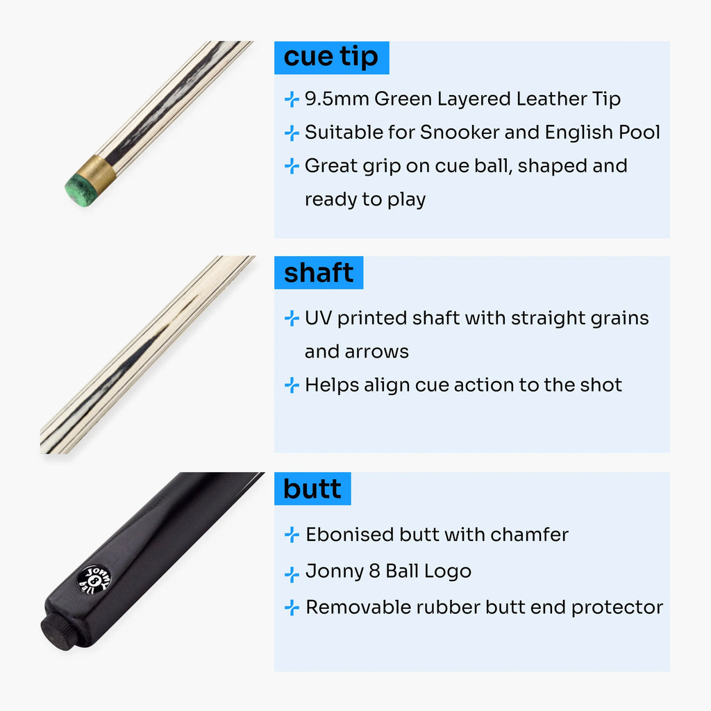 Jonny 8 Ball Panther 57-inch 2-piece cue Cue + Case