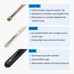 Jonny 8 Ball Panther 57-inch 2-piece cue Cue + Case