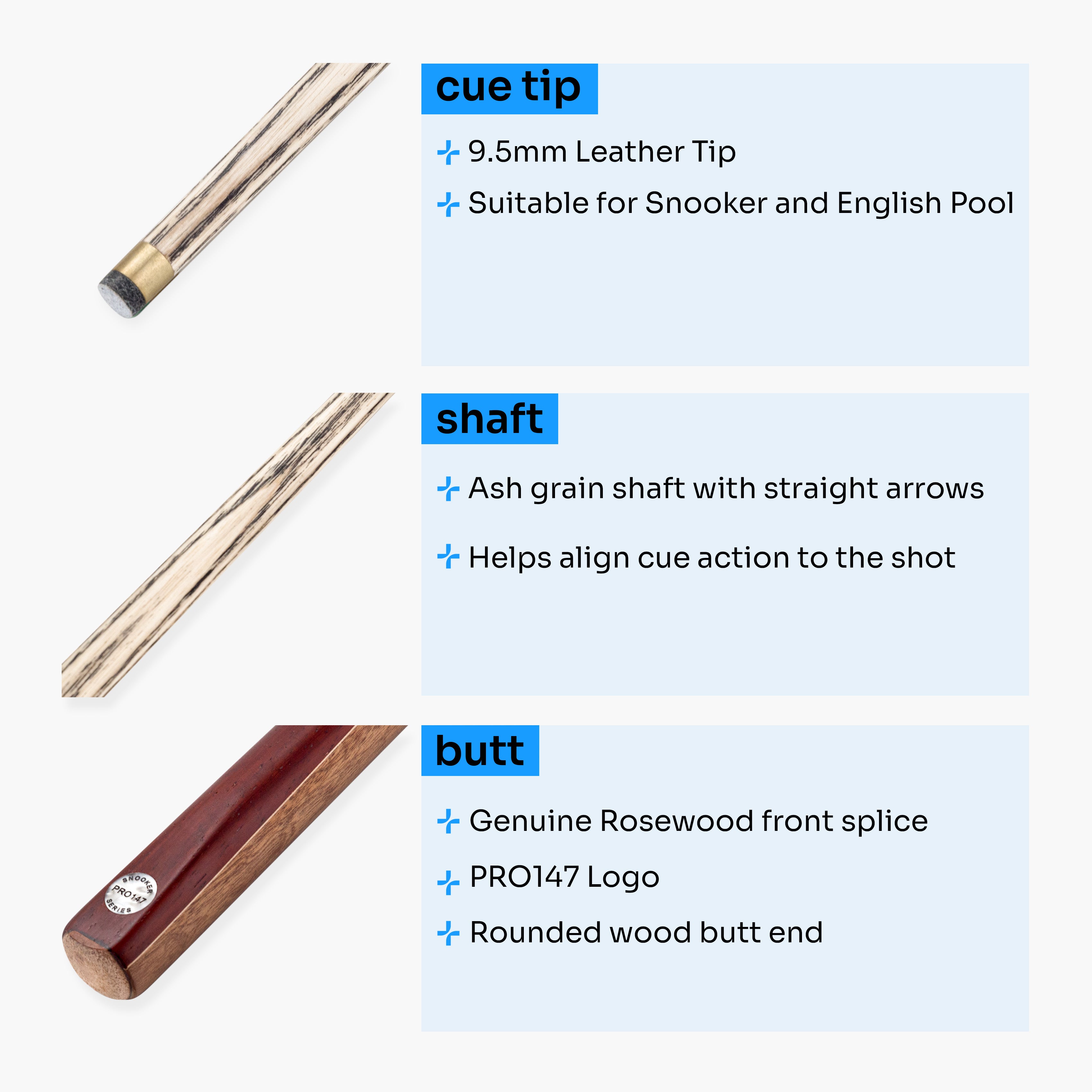 PRO147 Traditional Champion 57-inch 2-piece cue Cue + Case