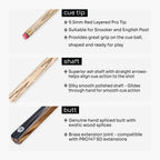 PRO147 Pearl Series Blue Zebra 3/4 cue Cue + Case