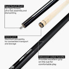 Jonny 8 Ball black American pool break cue Cue + Case