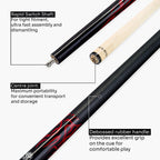 Jonny 8 Ball black American pool break cue Cue + Case