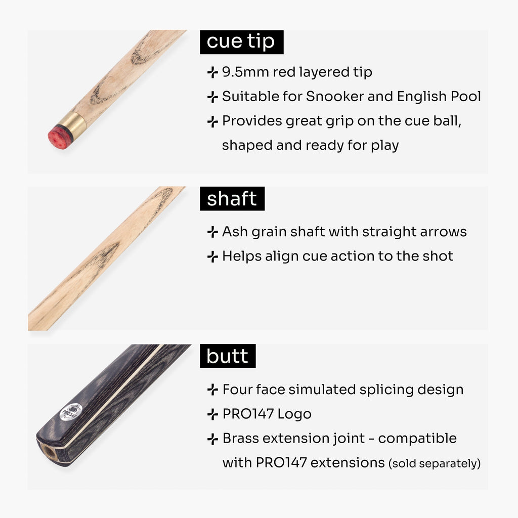 PRO147 Windsor 57-inch 2-piece cue Cue + Case