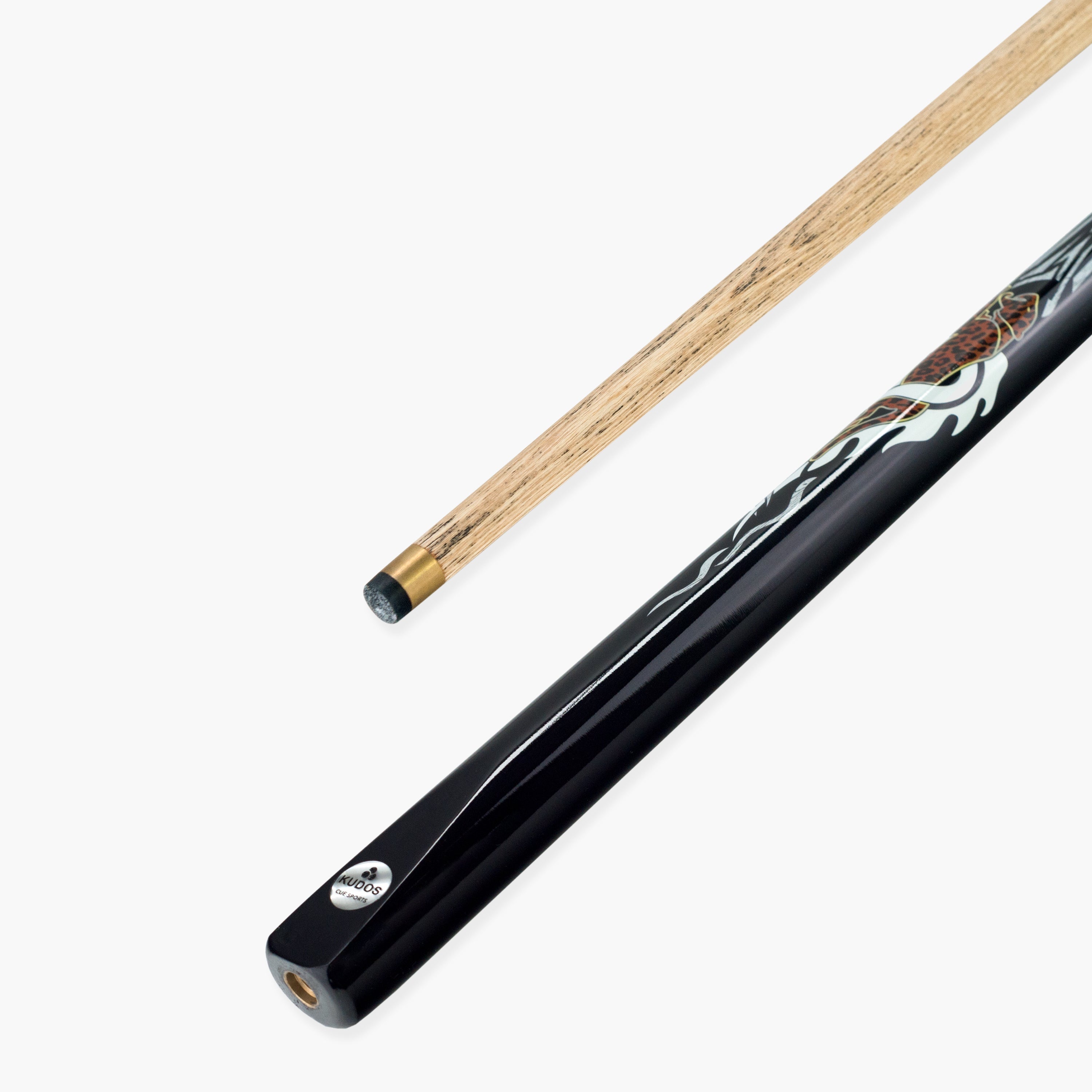 Kudos Flaming Tiger 57-inch one-piece pool cue Cue + Case