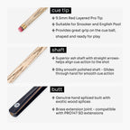 PRO147 Pearl Series Zebra 3/4 cue and case set Cue + Case