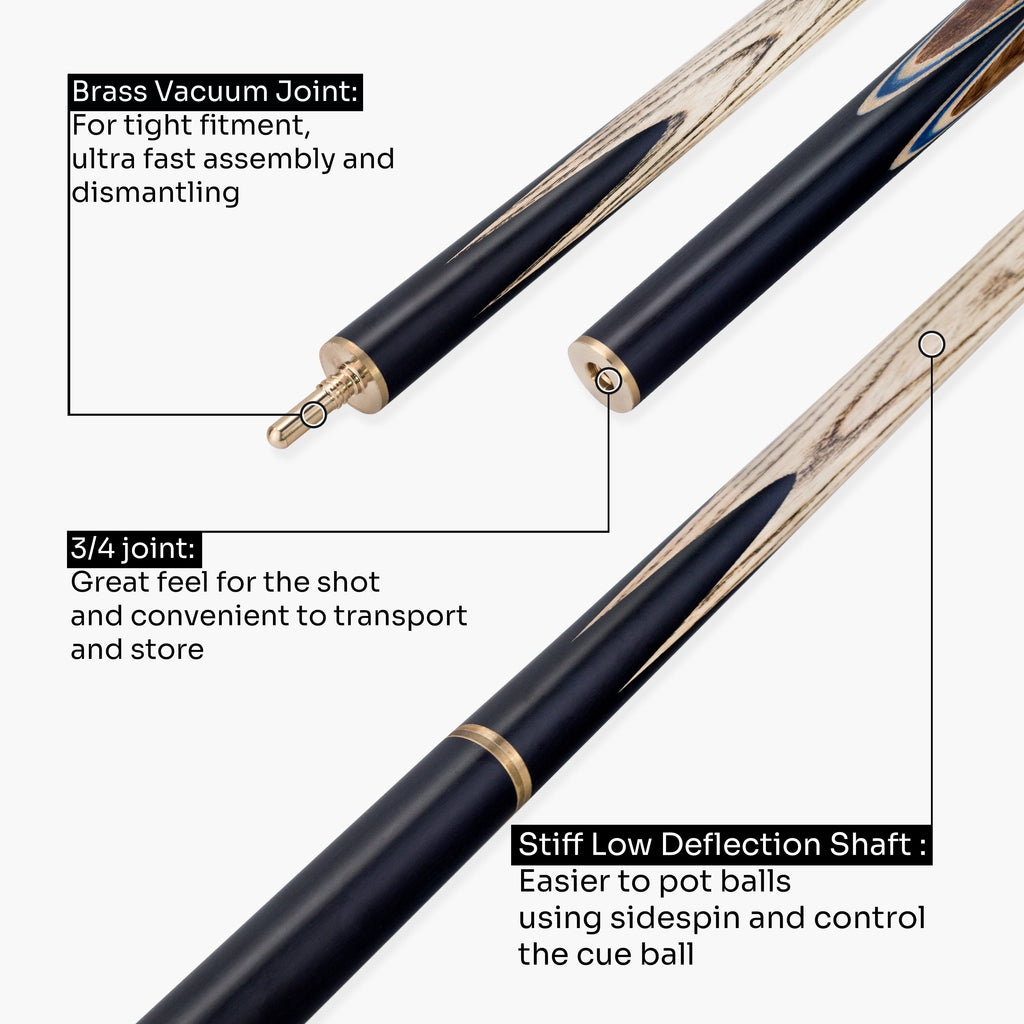 PRO147 Pearl Series Blue Zebra 3/4 cue and case set Cue + Case