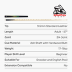 Spartan Fury Vanquish 57-inch 3/4 cue
