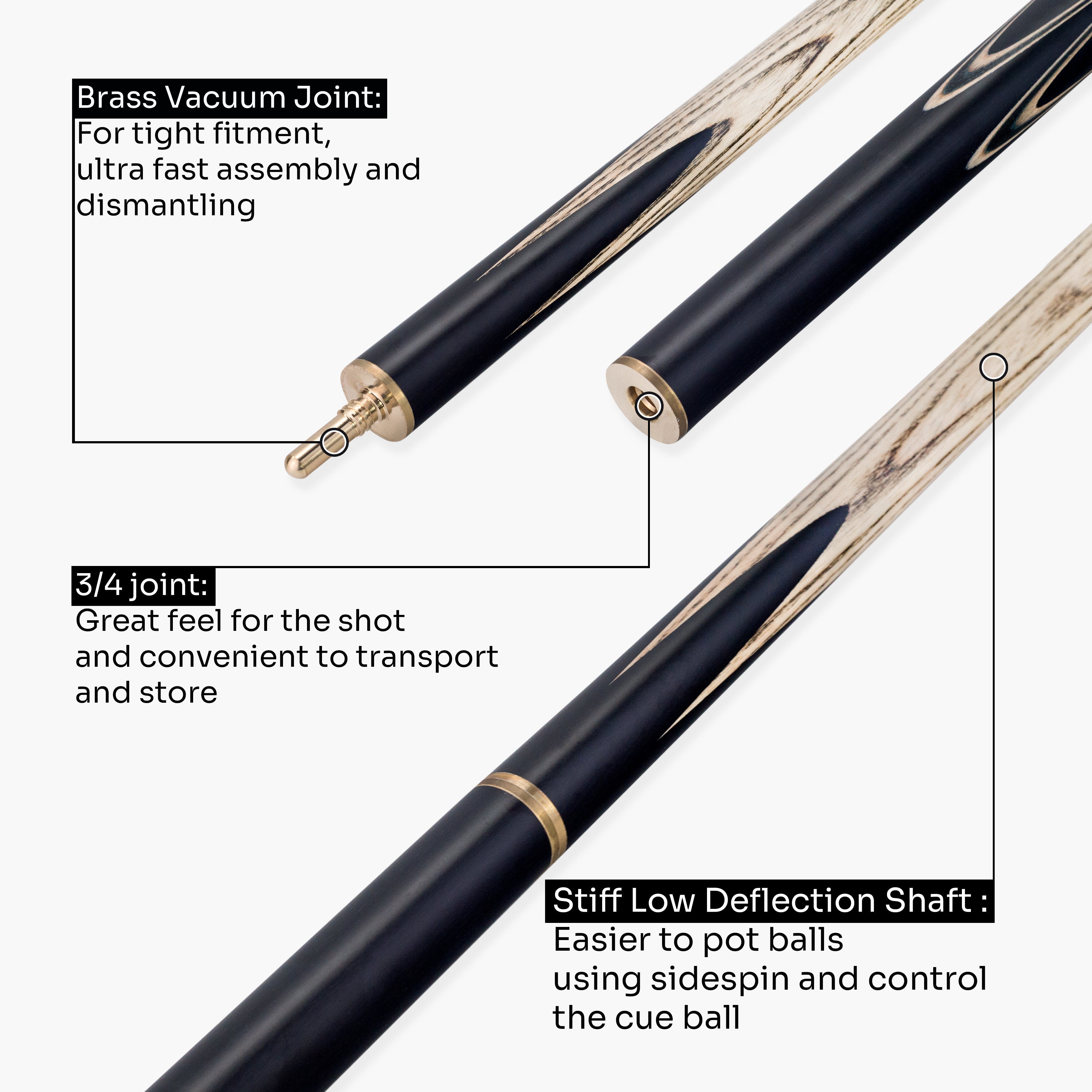 PRO147 Pearl Series Gold Burl 3/4 cue and case set Cue + Case