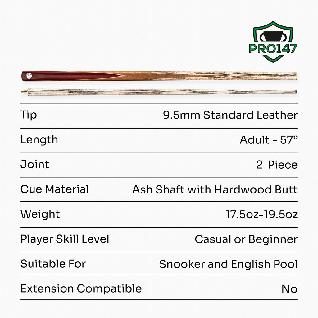 PRO147 Traditional Champion 57-inch 2-piece cue Cue + Case
