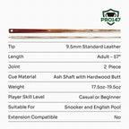 PRO147 Traditional Champion 57-inch 2-piece cue Cue + Case