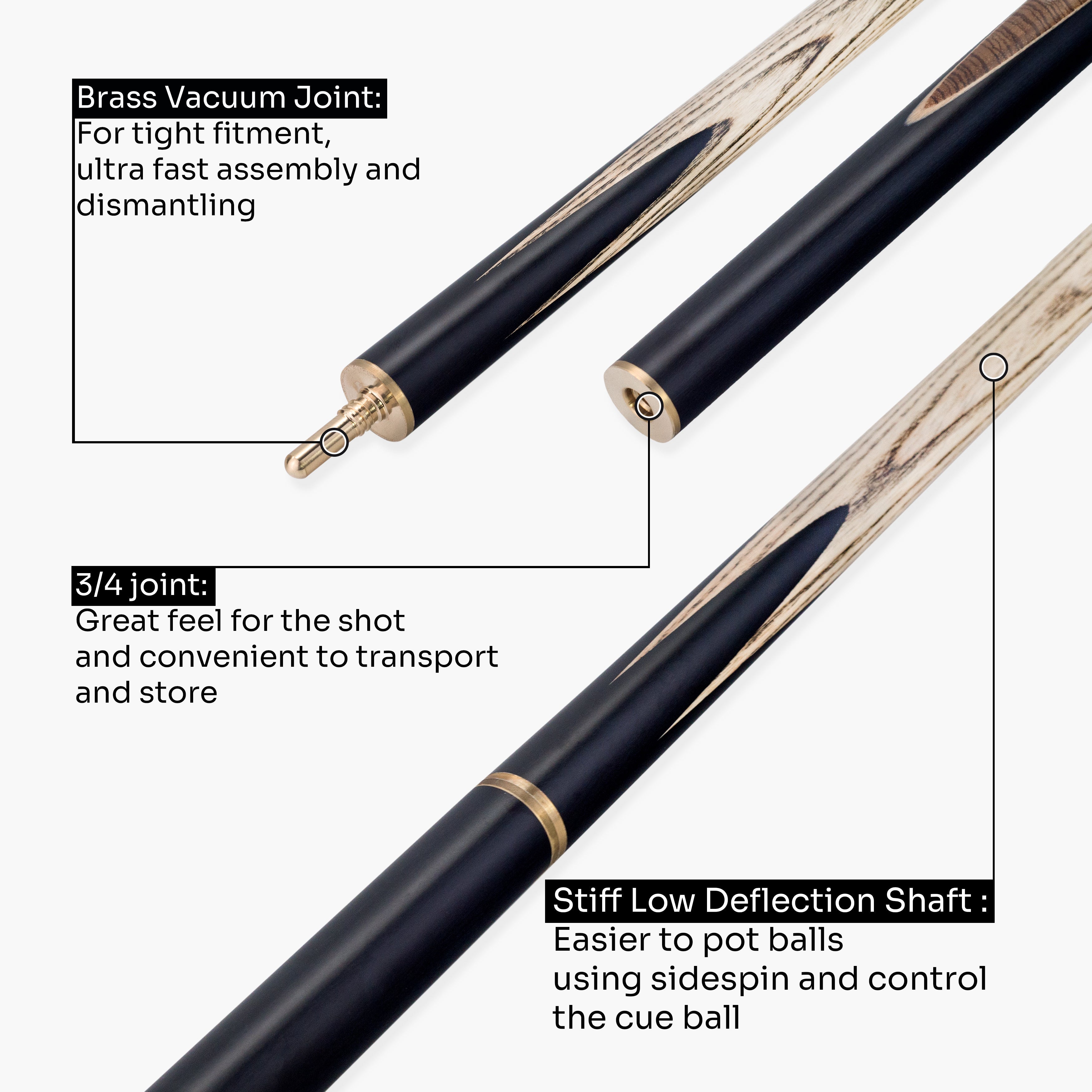PRO147 Pearl Series Zebra 3/4 cue and case set Cue + Case