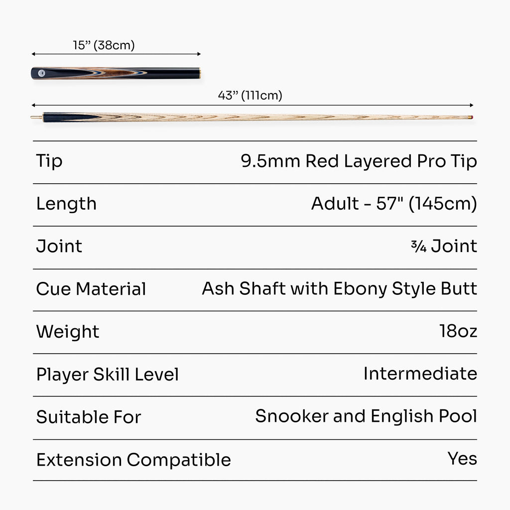 PRO147 Pearl Series Blue Zebra 3/4 cue and case set Cue + Case