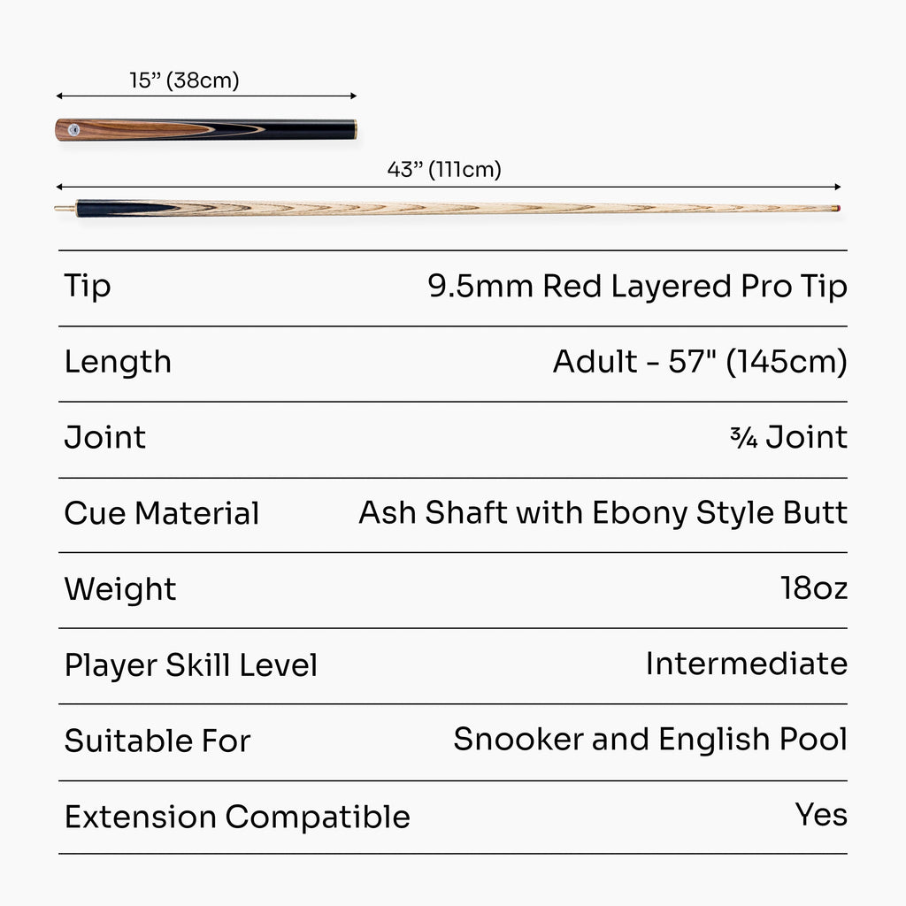 PRO147 Pearl Series Hazel Burl 3/4 cue and case set Cue + Case
