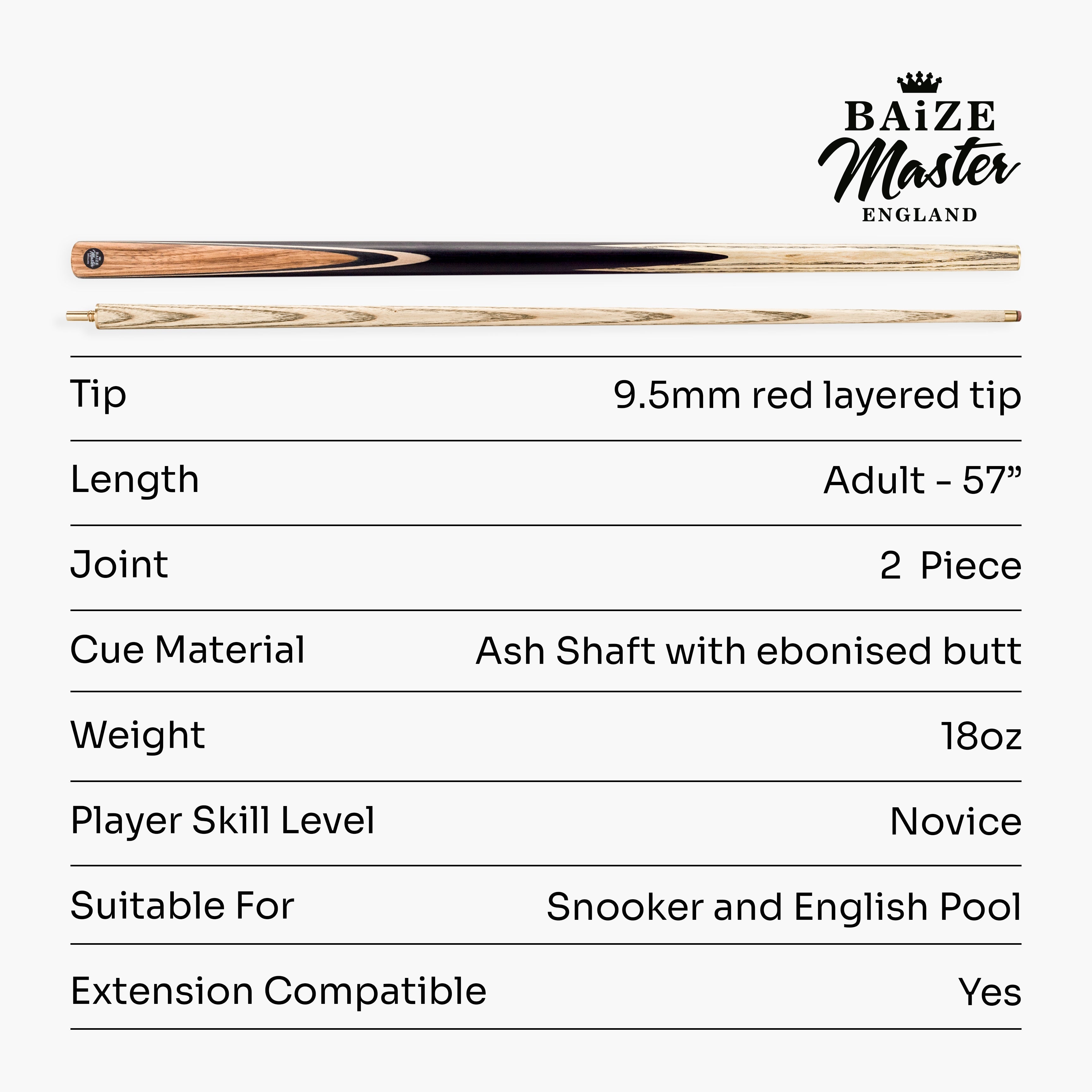 Baize Master Challenger cue and case set Cue + Case