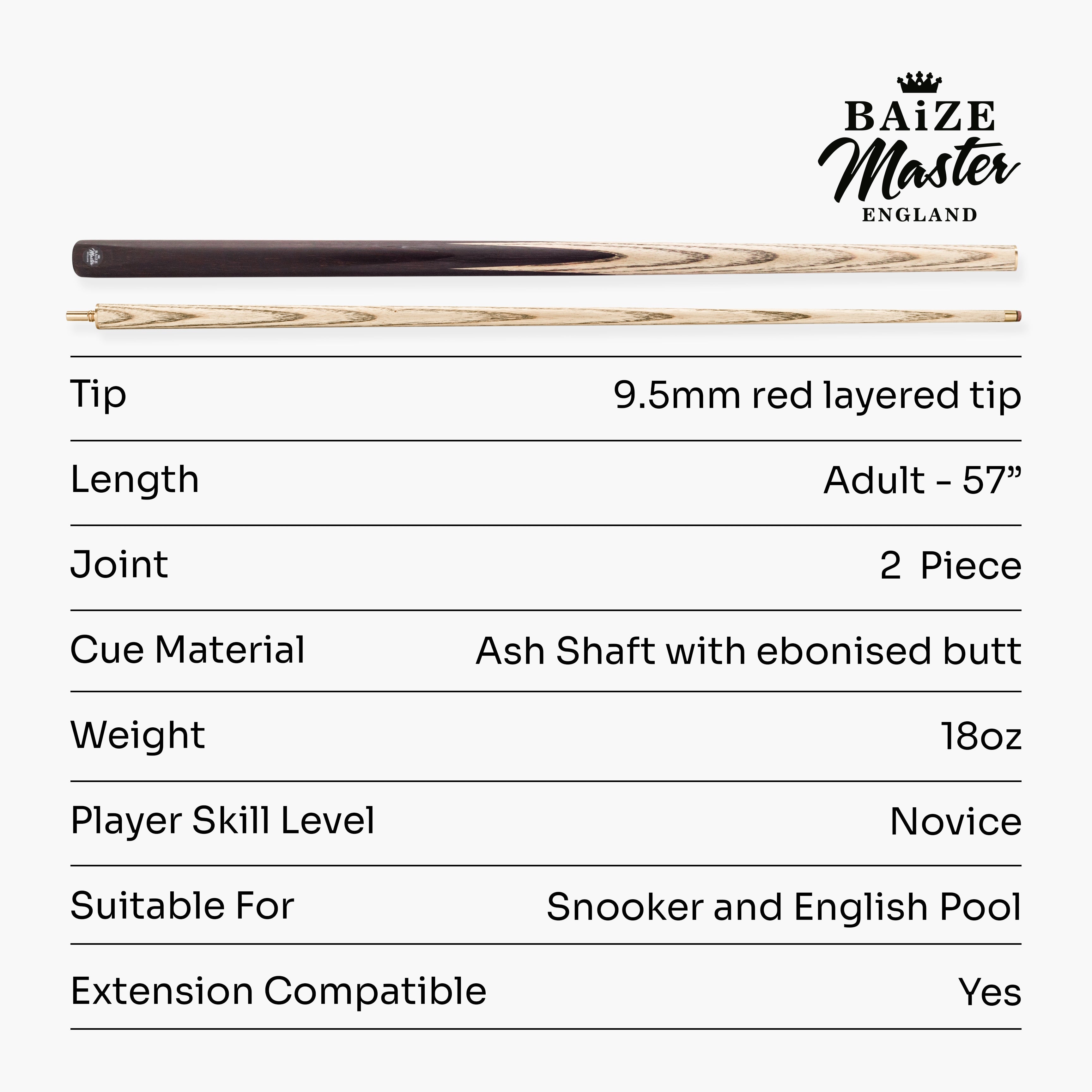 Baize Master Challenger cue and case set Cue + Case