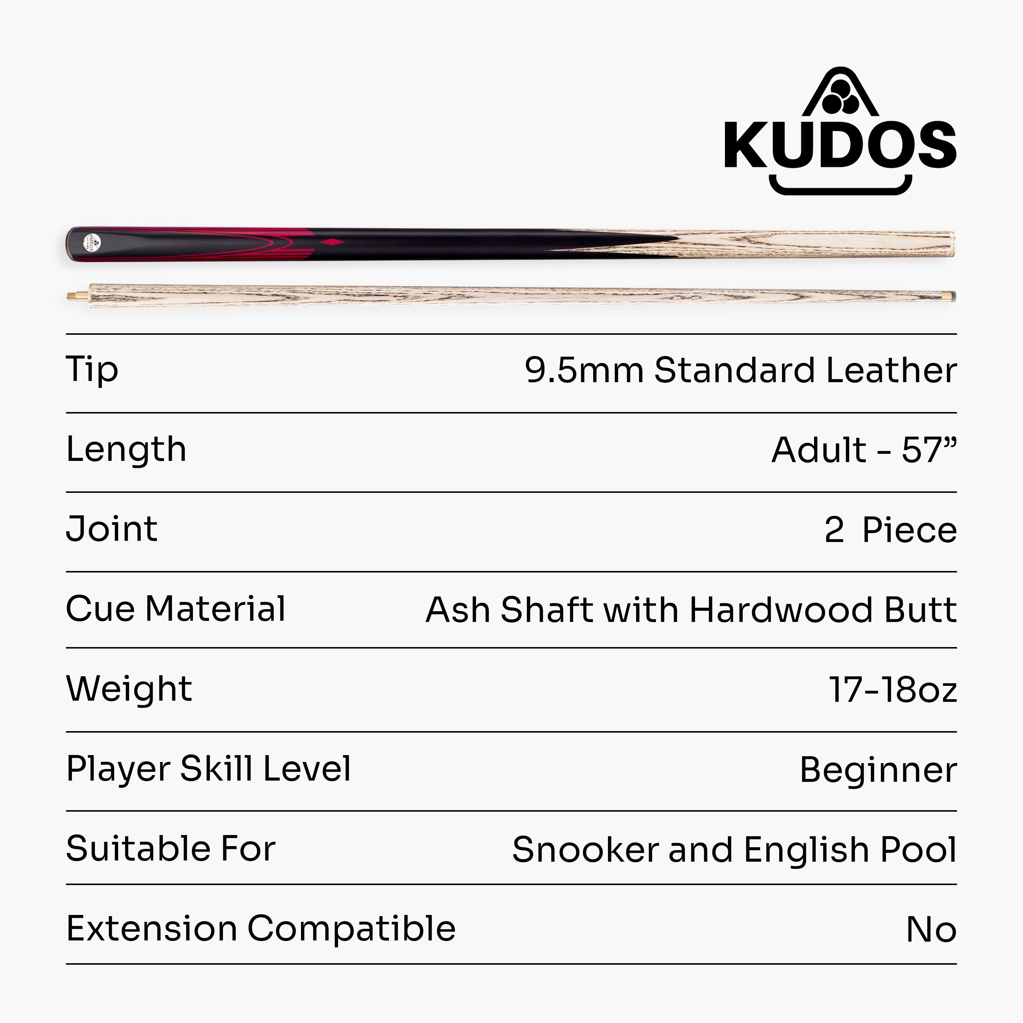Kudos Diamond 57-inch cue and soft case set Cue + Case