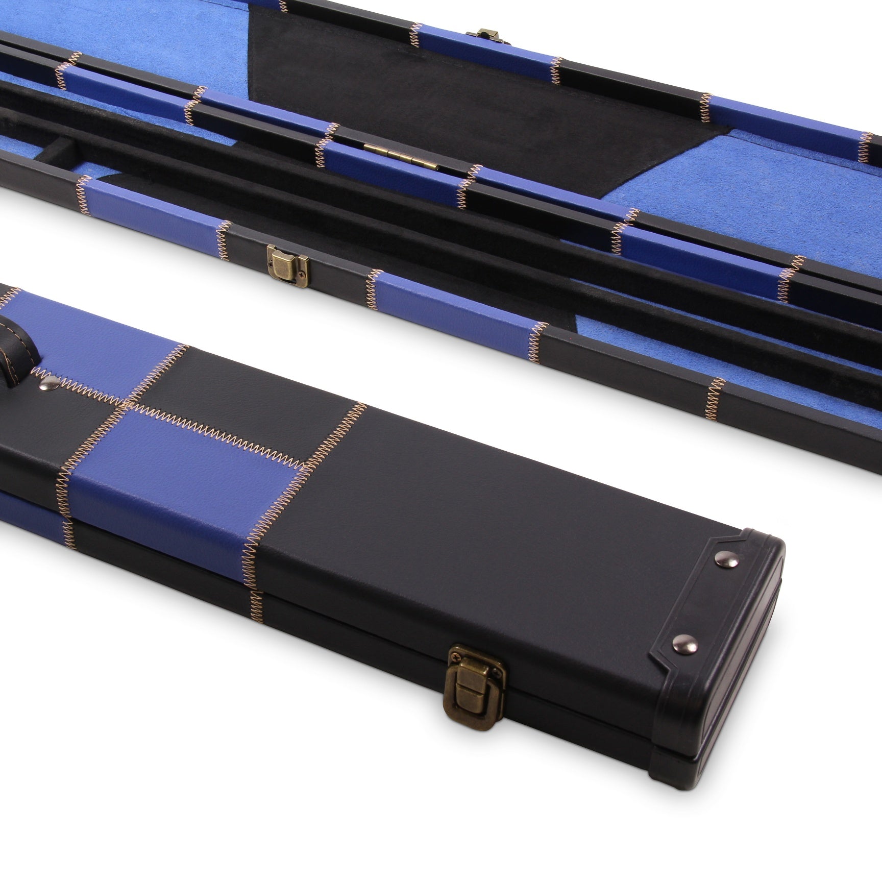 Deluxe chequered 2-piece cue case - 3 slot Cue + Case