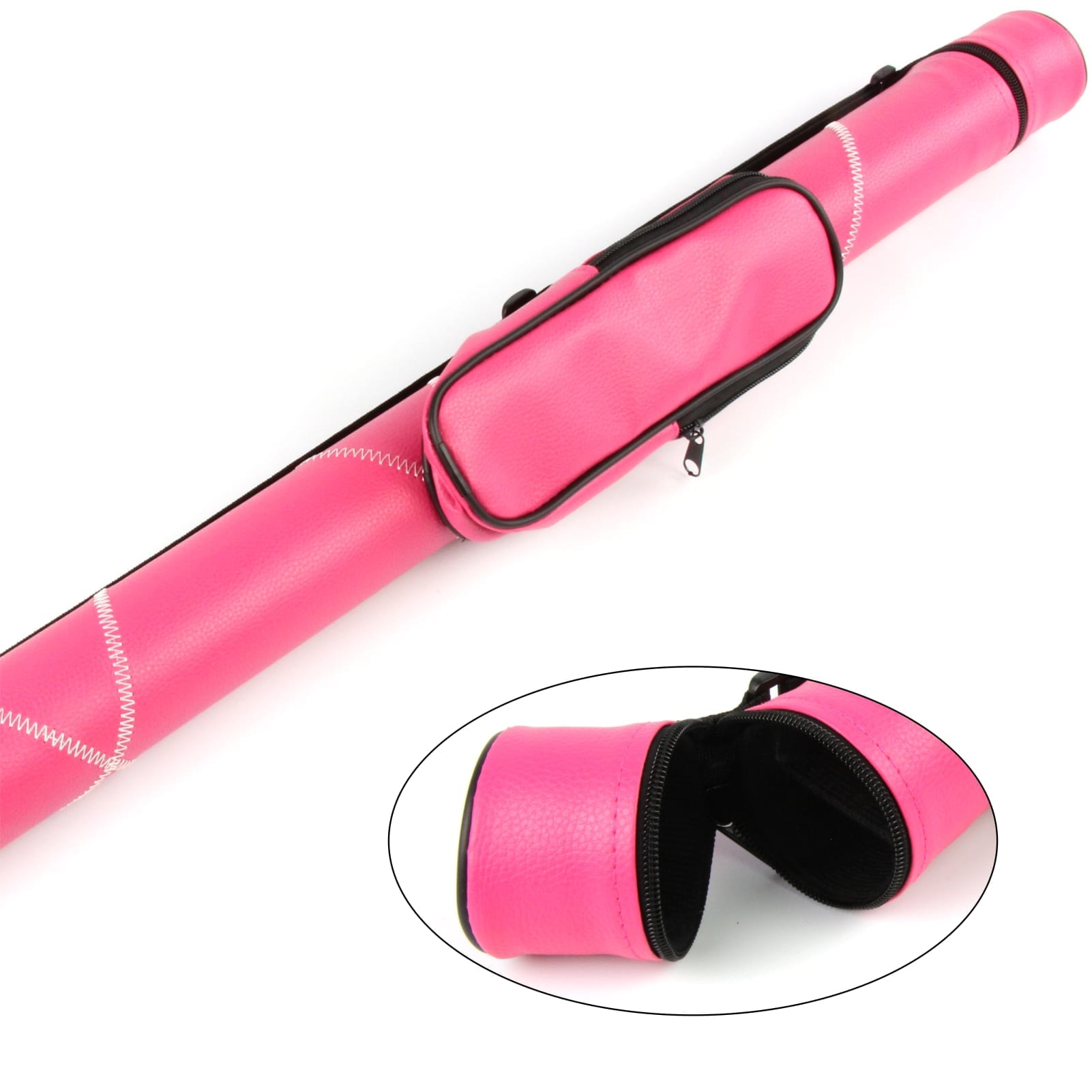 Trendy hot pink tubular 2-piece cue case Cue + Case