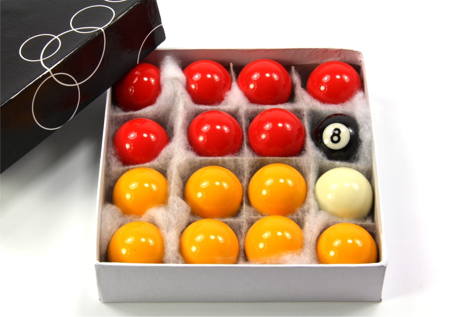 Funky Chalk 41mm red and yellow kids pool balls Cue + Case