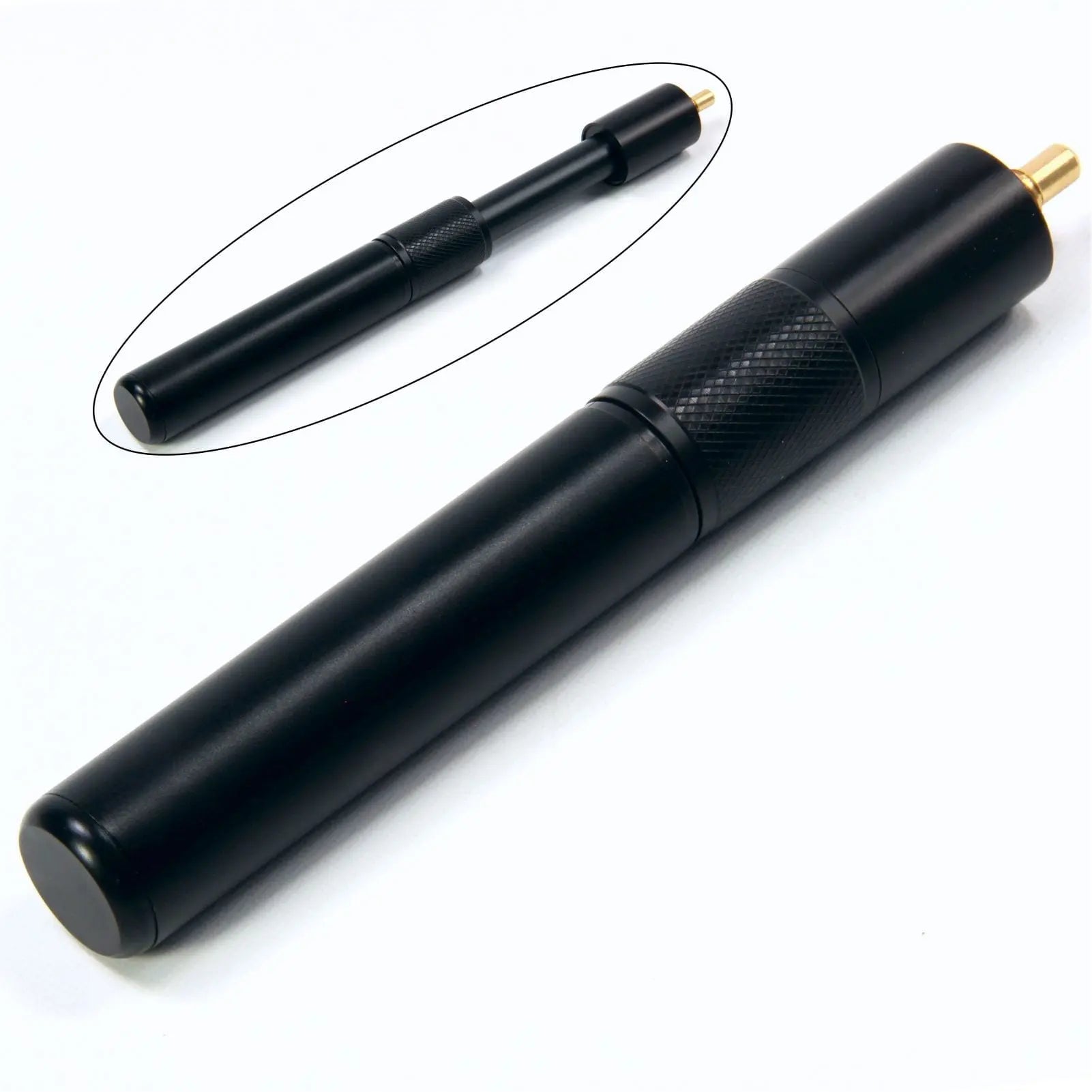 Black short telescopic mini butt extension Cue + Case
