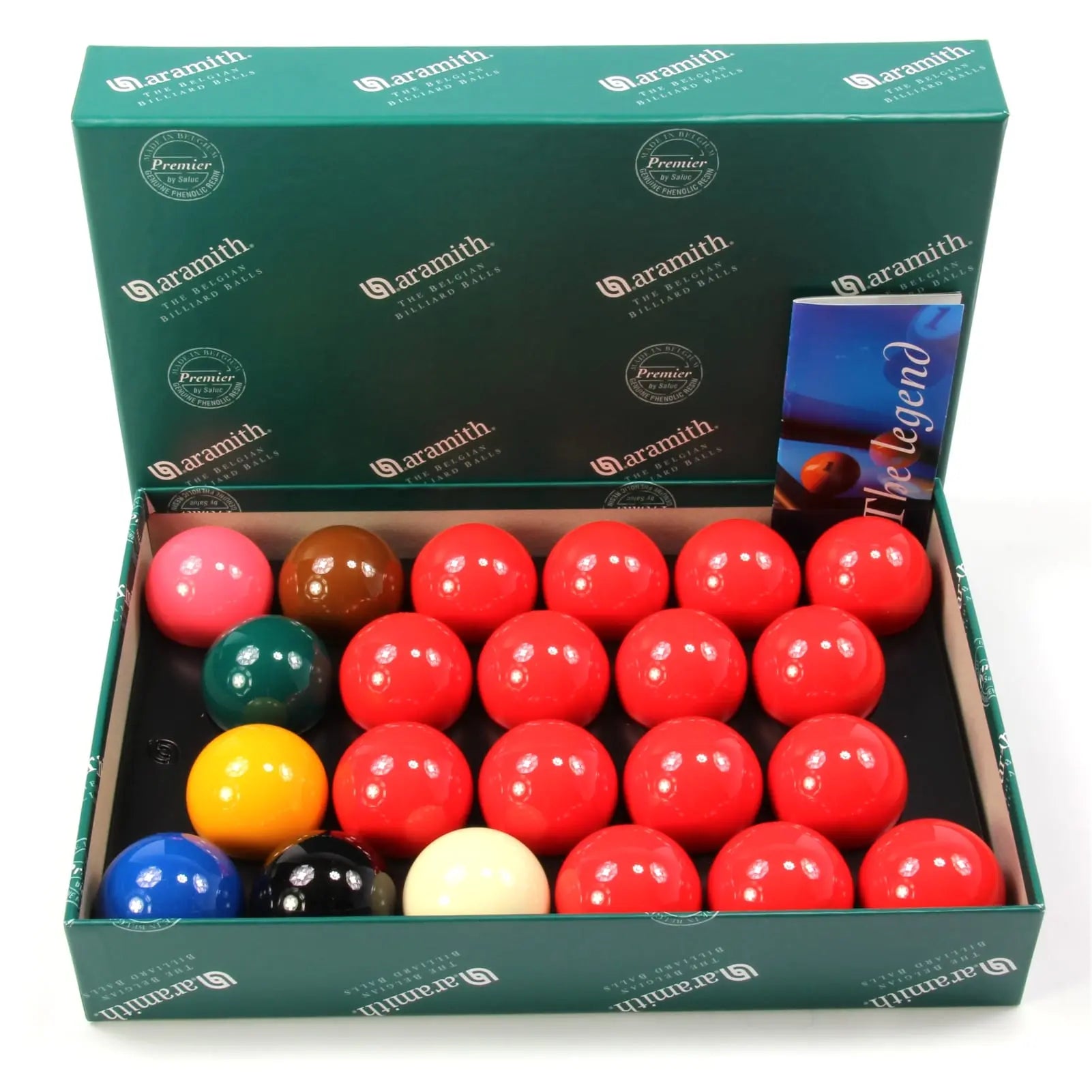 Aramith Premier 52.4mm snooker ball set Cue + Case