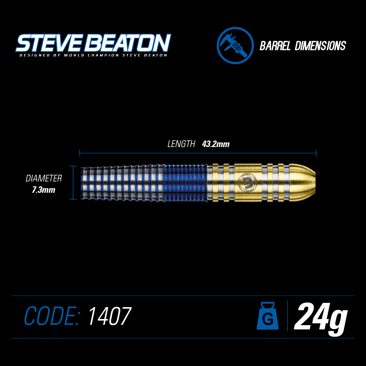 Winmau Steve Beaton 90% Darts GW Darts