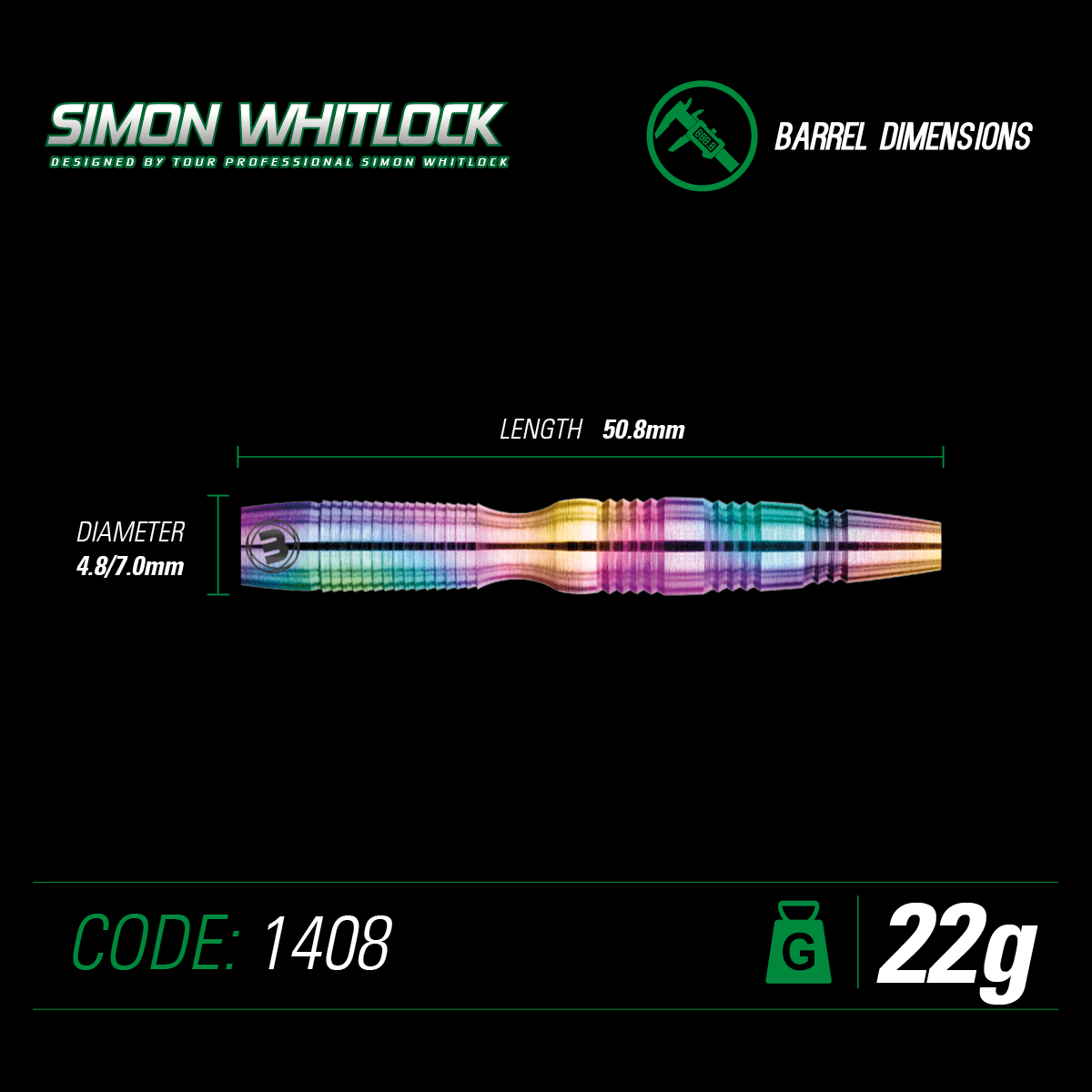 Winmau Simon Whitlock 90% Urban Grip Darts GW Darts