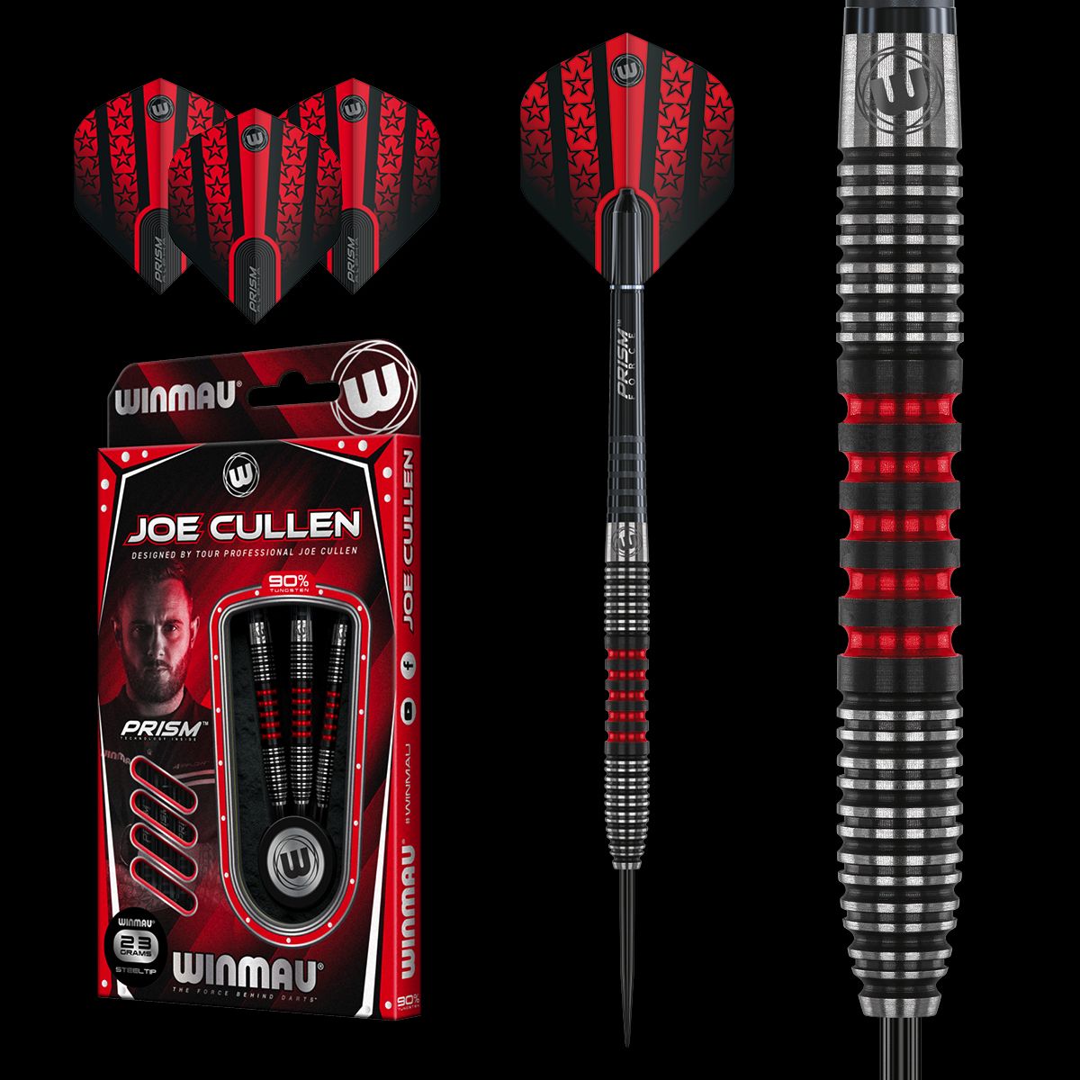 Winmau Joe Cullen 90% Tungsten alloy Steeltip darts GW Darts