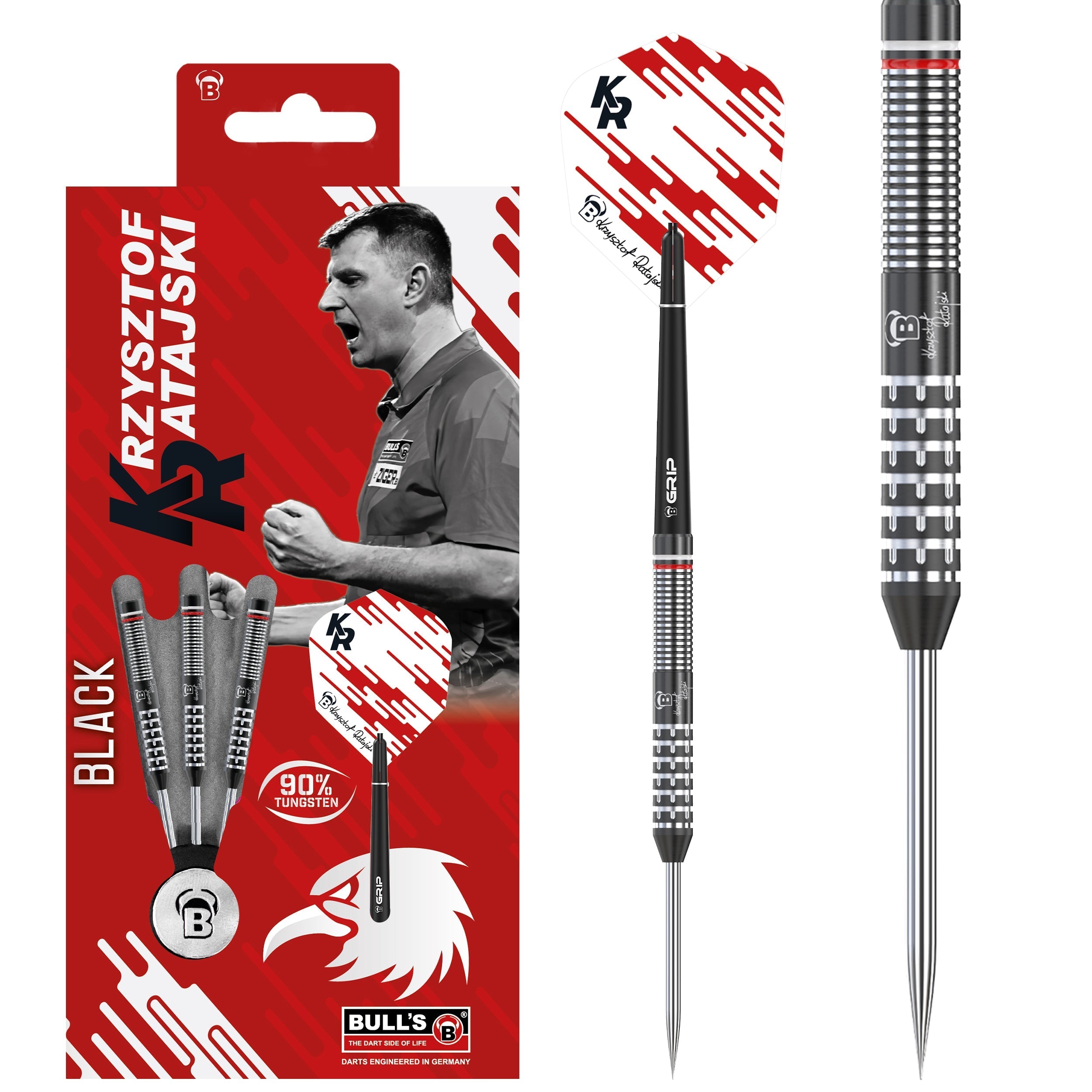 BULL'S Krzysztof Ratajski Generation 2 Black Edition 90% GW Darts
