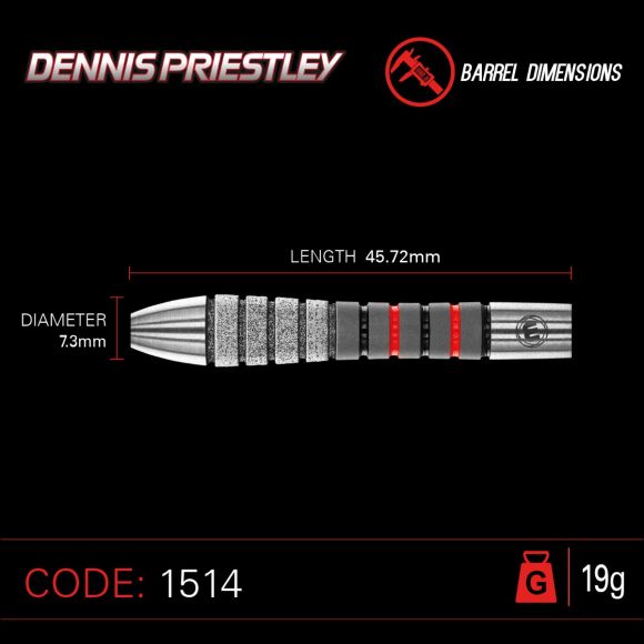 WINMAU Dennis Priestley Diamond 3-Zero 90% Darts GW Darts