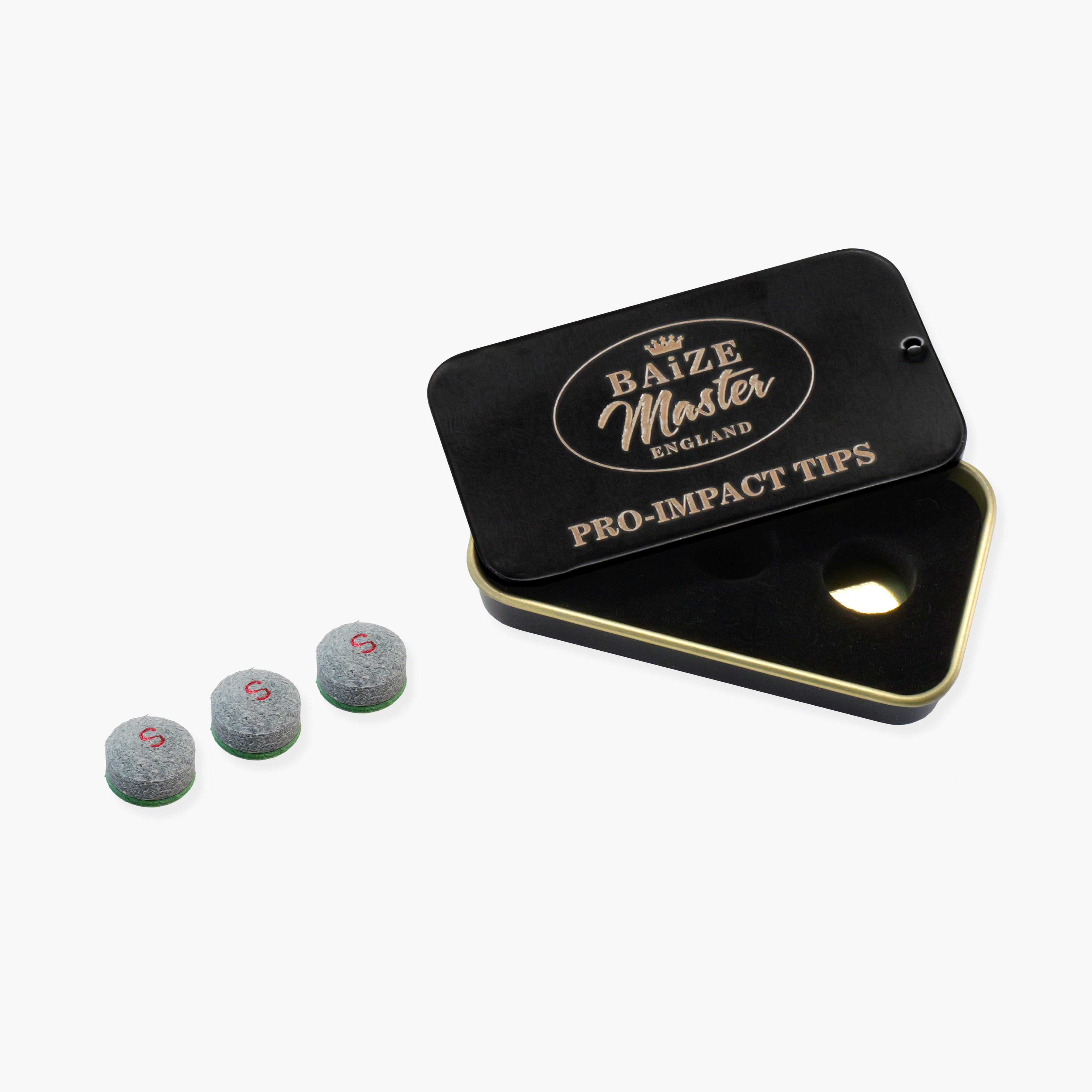 Baize Master PRO-IMPACT Hybrid Snooker and Pool Cue Tips 10mm - Box of 3 Tips Cue + Case