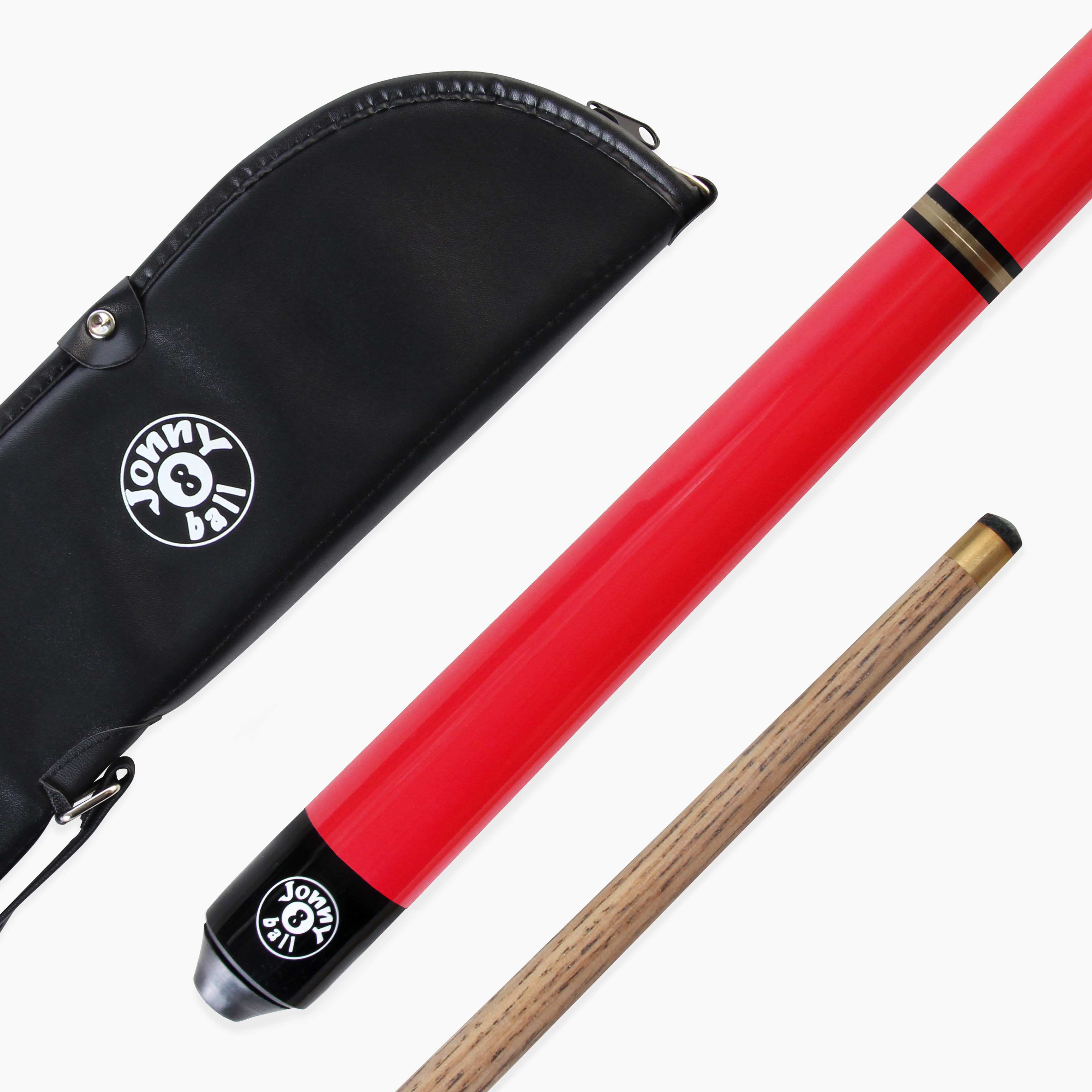 Jonny 8 Ball Red Triad 48-inch cue and soft case Cue + Case