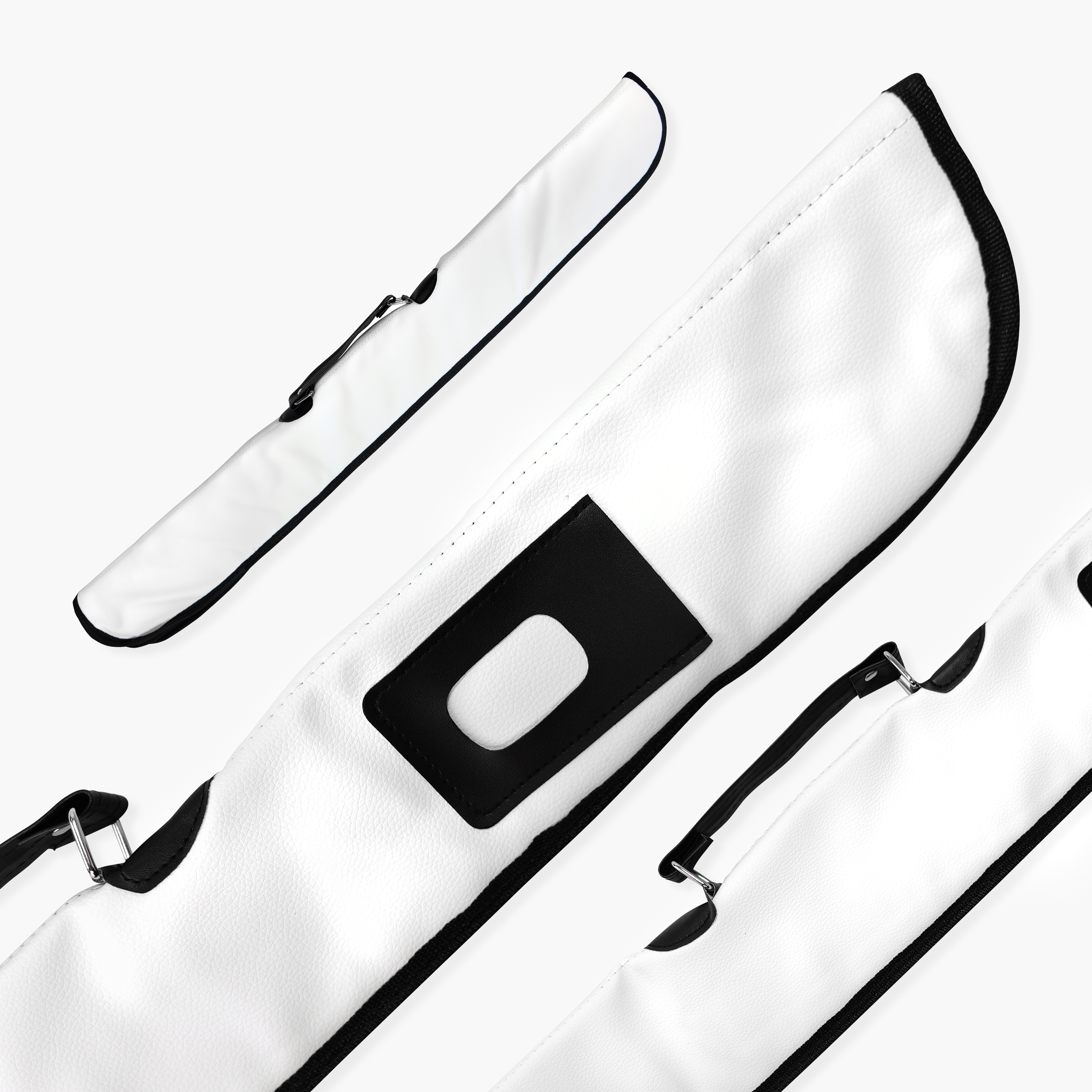 White padded 2-piece soft cue case