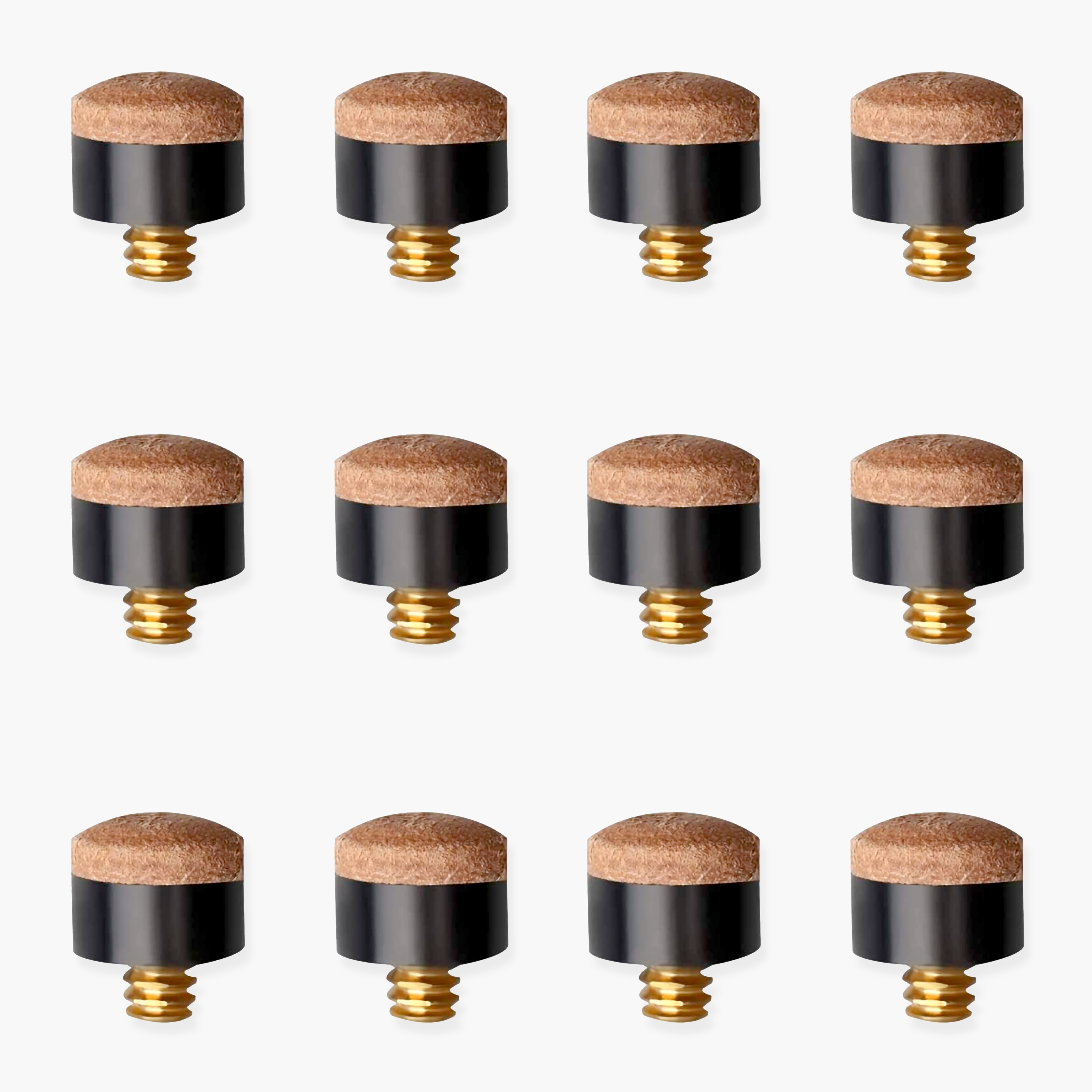11mm screw-on cue tips - 12 pack Cue + Case