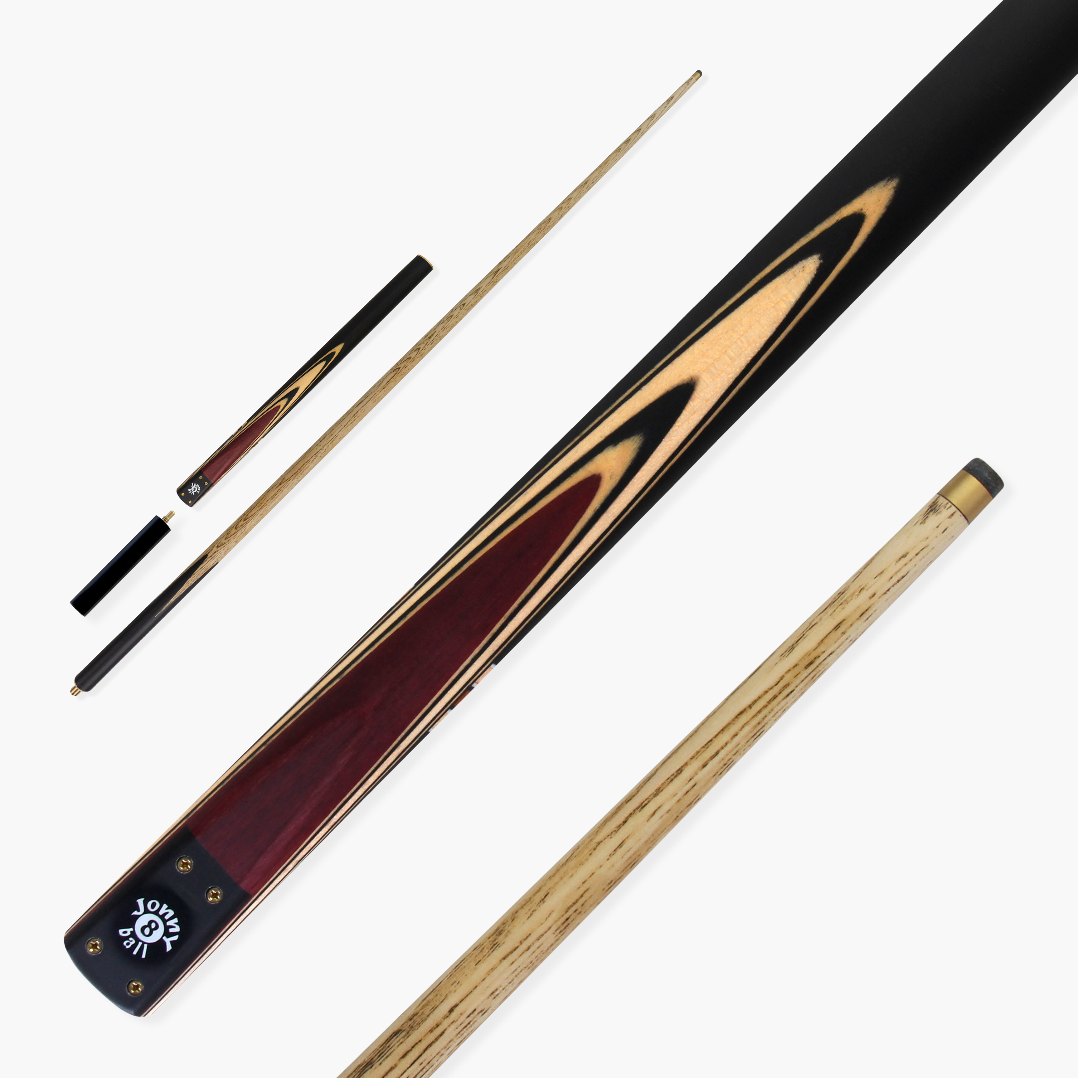 Jonny 8 Ball traditional 57-inch 3/4 cue with mini butt Cue + Case