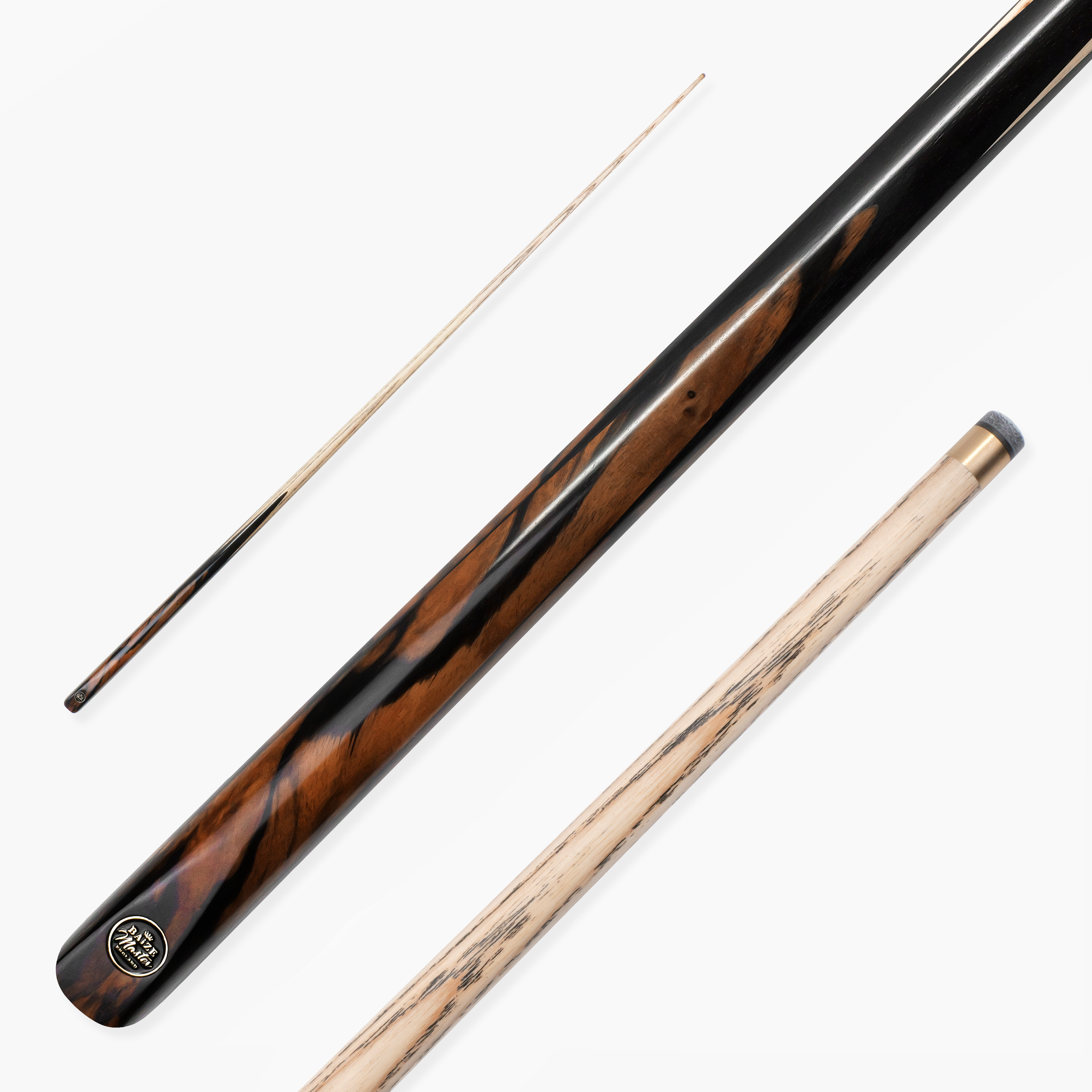 Baize Master Platinum Exotic Black Ivory snooker cue - 9.75mm tip Cue + Case